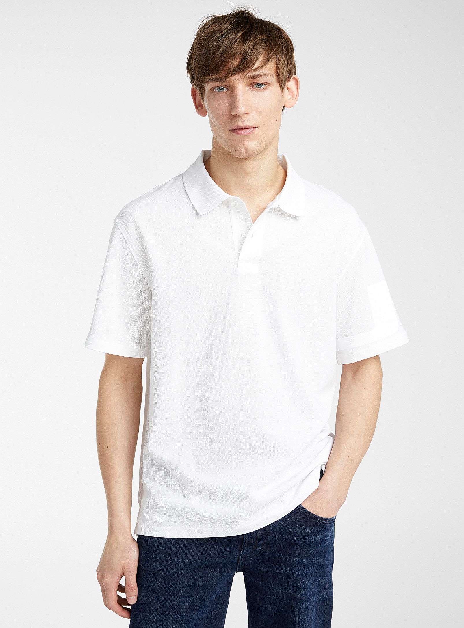 image of J Lindeberg Ss20 J.lindeberg White Polo Xl, Men's