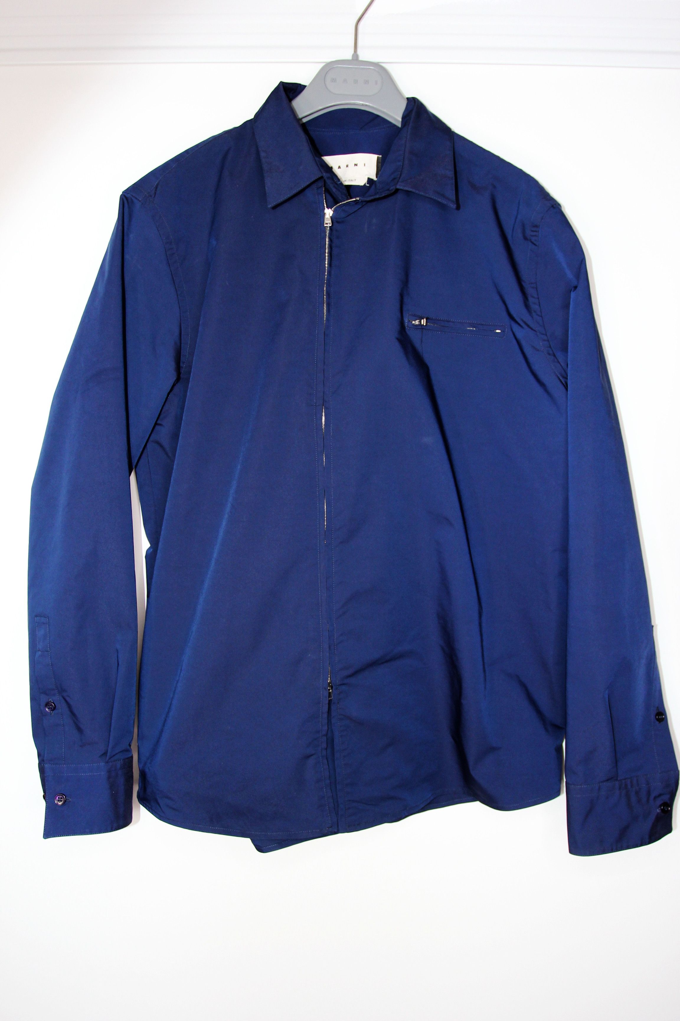 image of Ss14 Marni Zipped Blouson Jacket 48 in Navy, Men's (Size Medium)