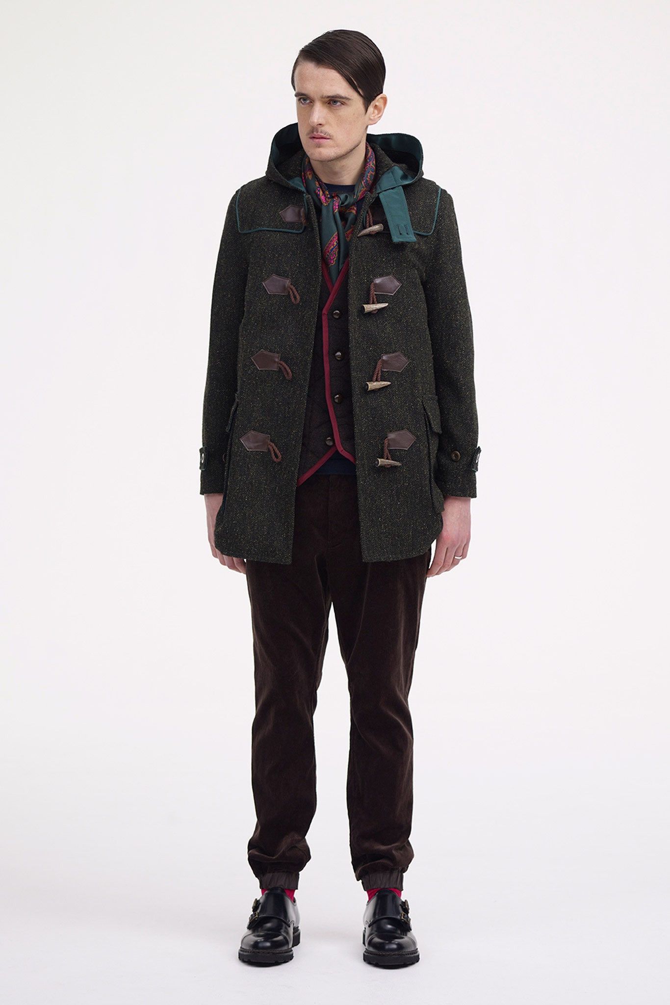 image of Aw13 Sacai Wool Duffle Coat With Vest 1 in Green, Men's (Size Small)