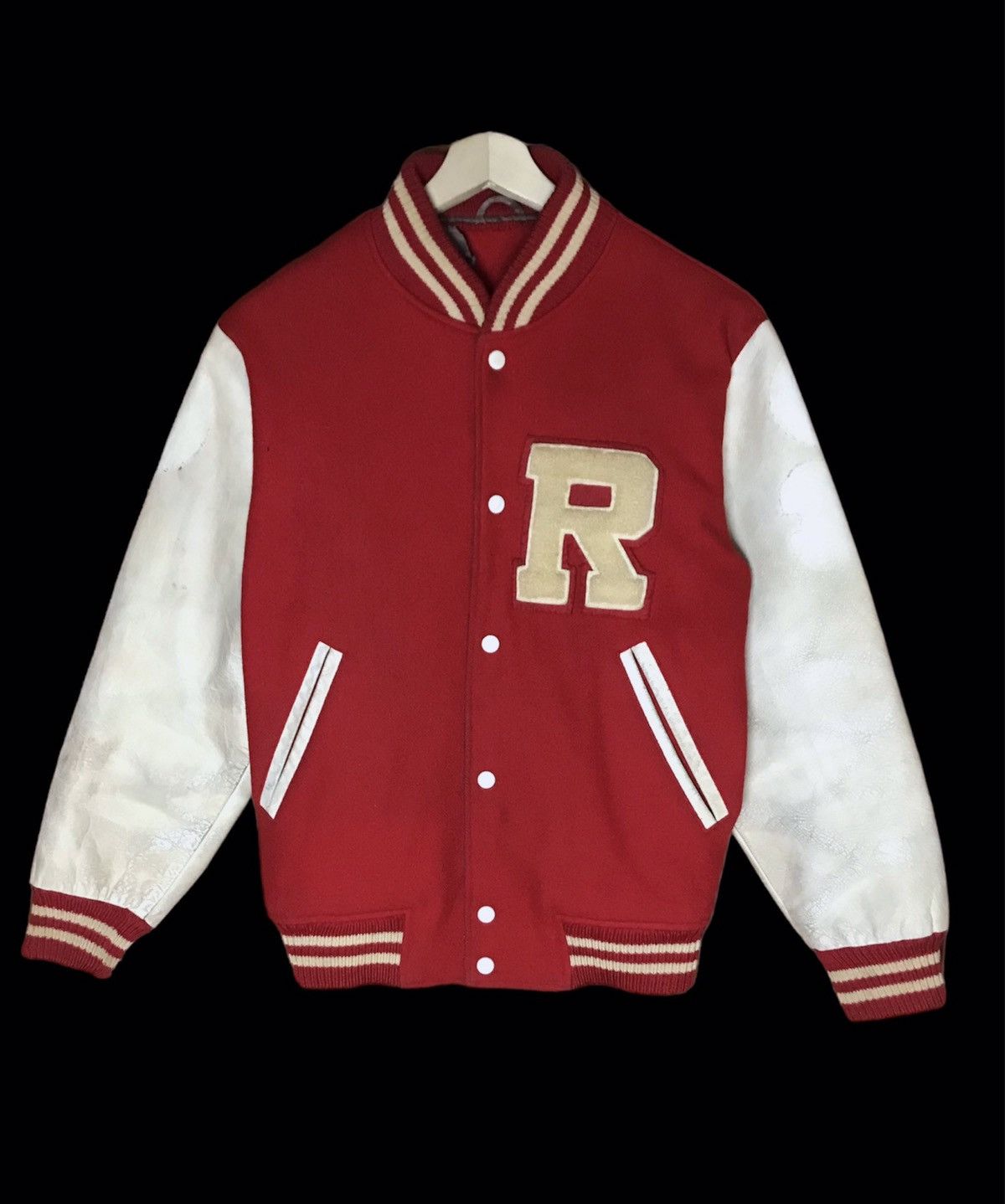 Big R Logo Leather Sleeve Varsity Univercity of Maryland