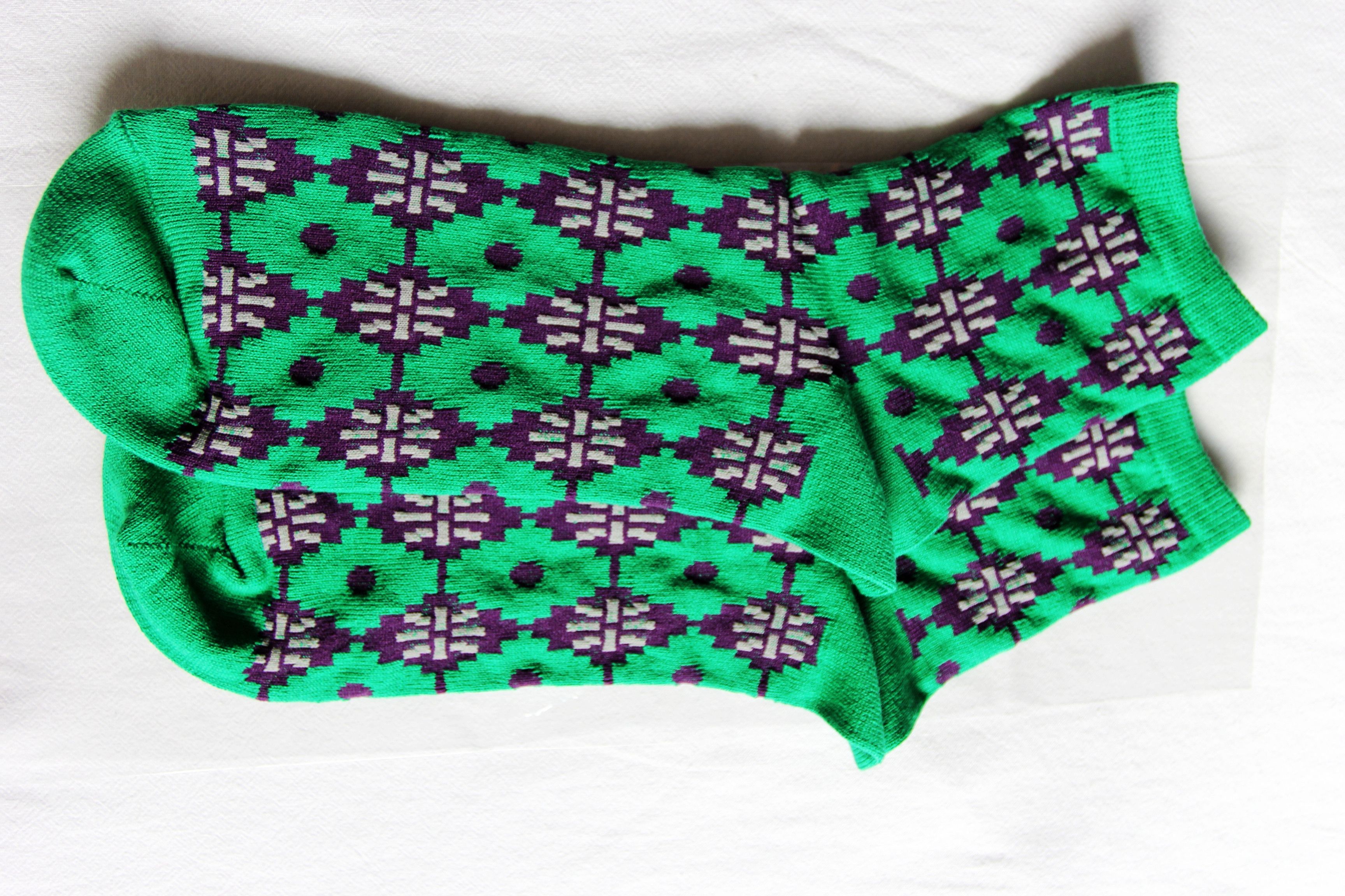 Kolor BNWT SS20 KOLOR PATTERNED SOCKS GREEN Size ONE SIZE - 1 Thumbnail
