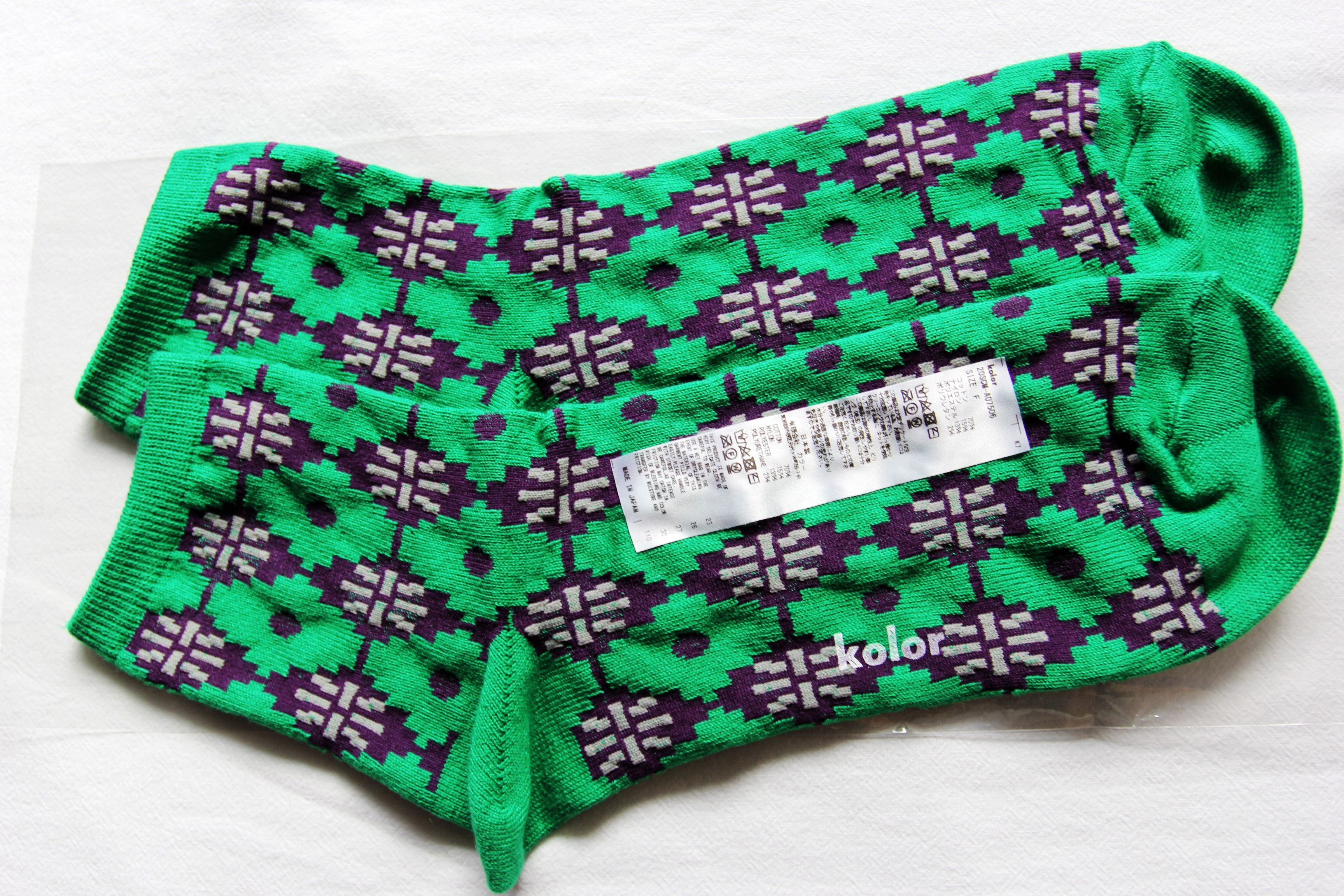 Kolor BNWT SS20 KOLOR PATTERNED SOCKS GREEN Size ONE SIZE - 2 Thumbnail