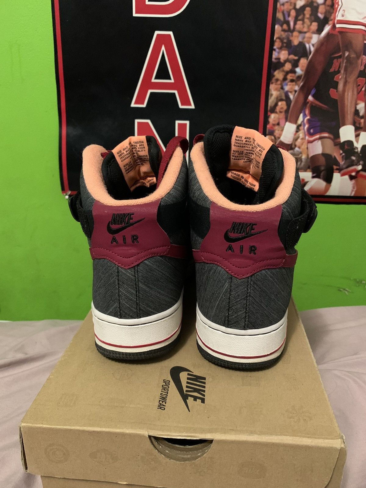 Nike Air Force One High Ale Brown-Noble Red/white Size US 8 / EU 41 - 3 Thumbnail