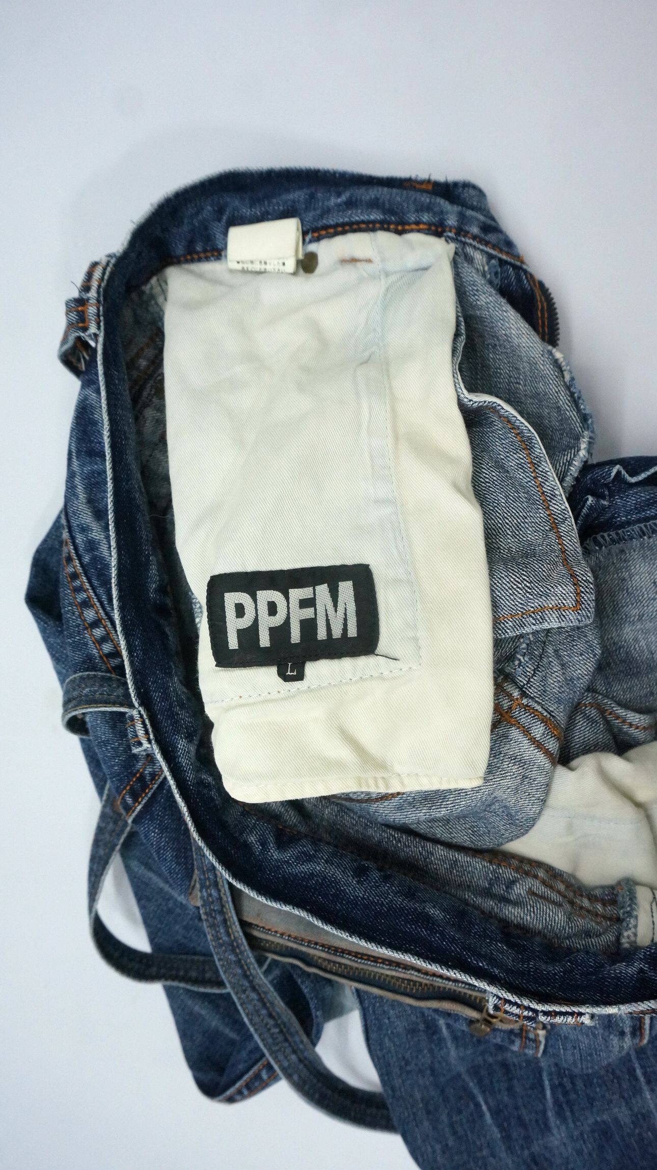 Japanese Brand 🔥Vtg! PPFM Peyton Place For Men Lowrise Jeans Cow Leather Size US 30 / EU 46 - 20 Thumbnail