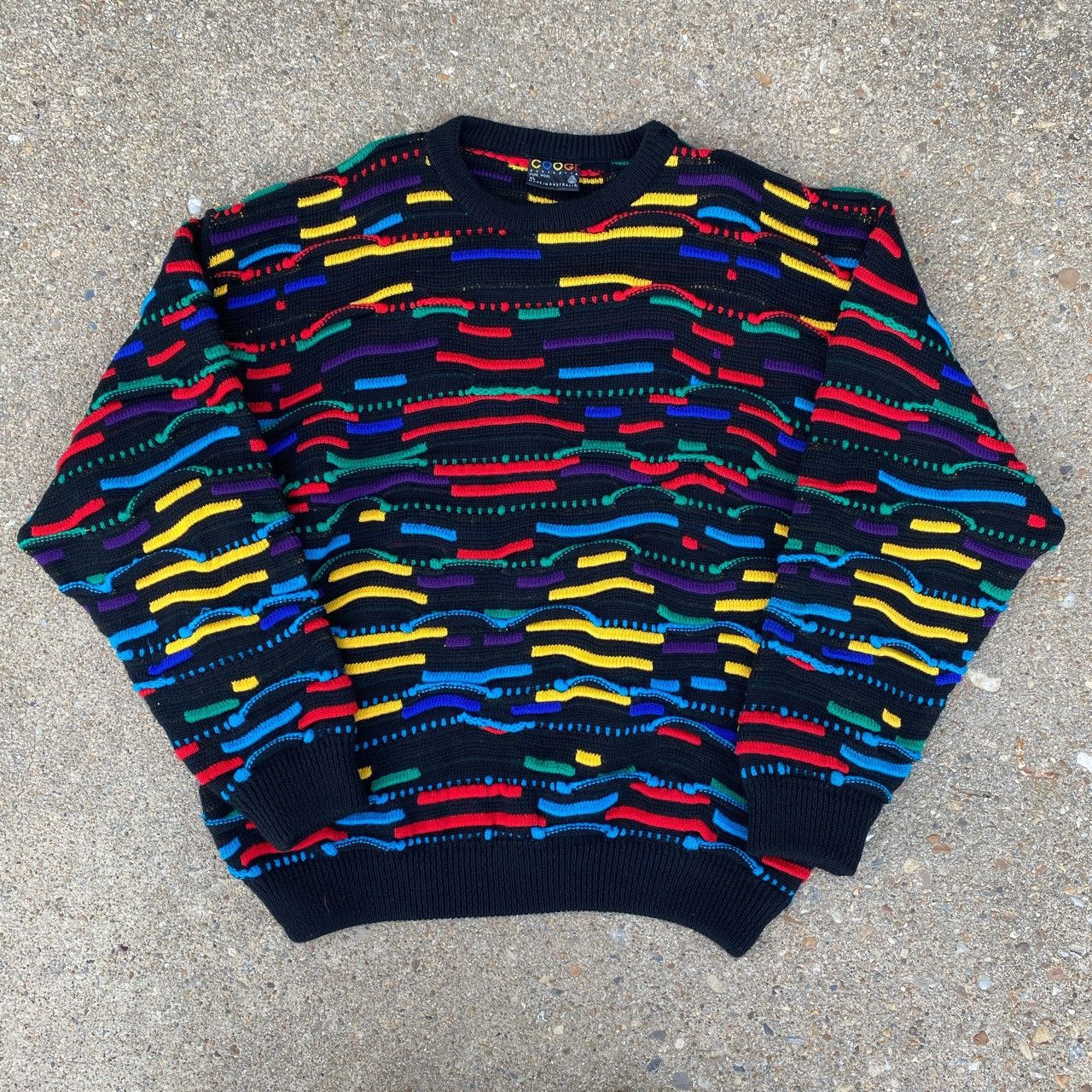 RARE Vintage 90s Colorful Coogi Pure Wool Knitted Sweater