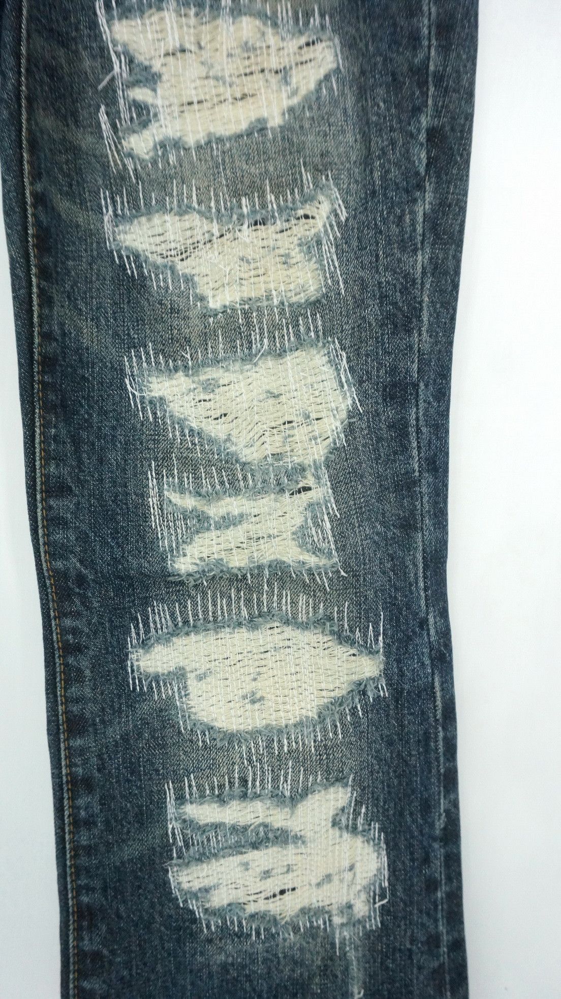 Japanese Brand Flare Vintage Distressed Boro Skinny Lowrise Jeans Size US 30 / EU 46 - 6 Thumbnail