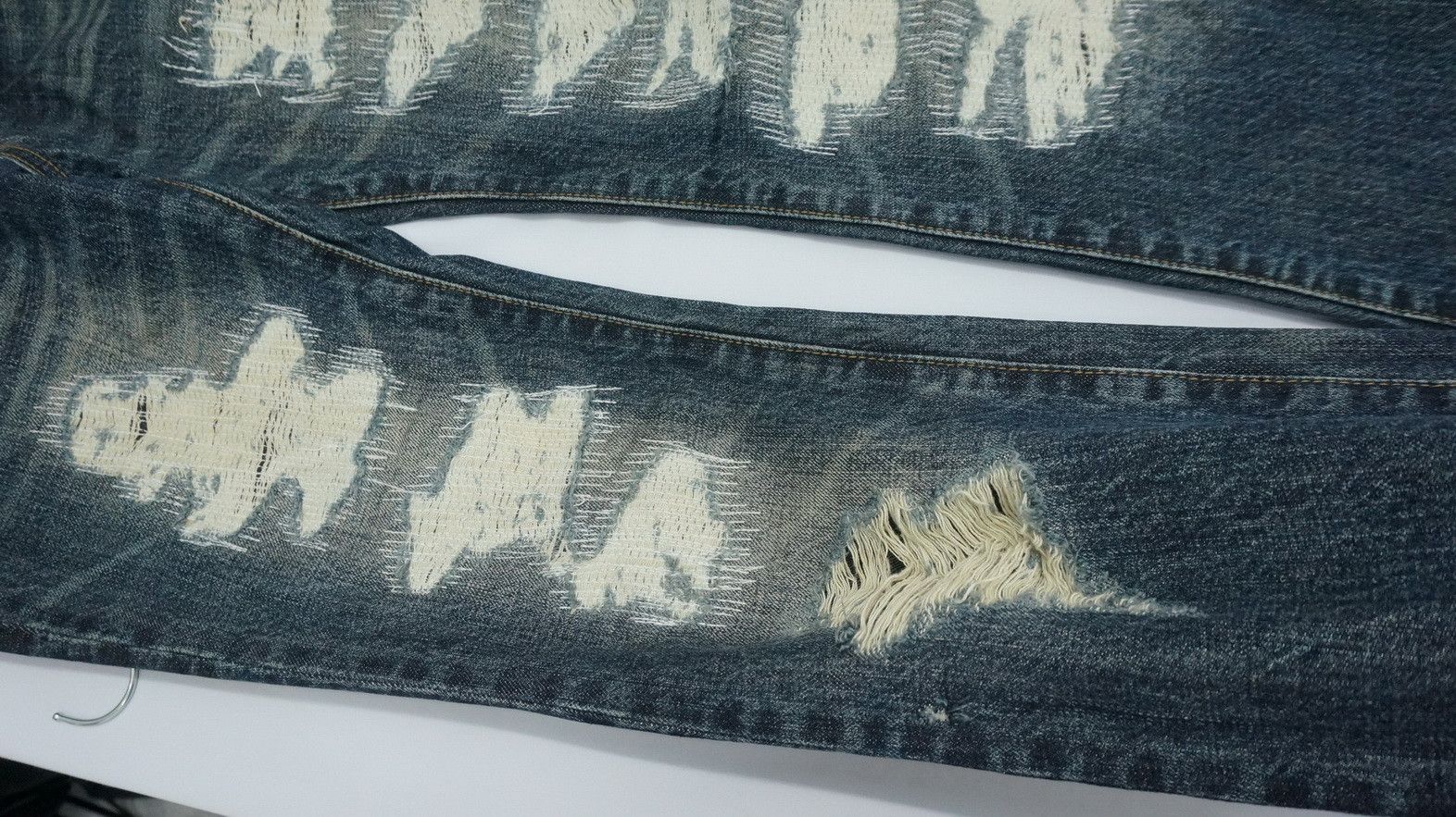 Japanese Brand Flare Vintage Distressed Boro Skinny Lowrise Jeans Size US 30 / EU 46 - 23 Thumbnail