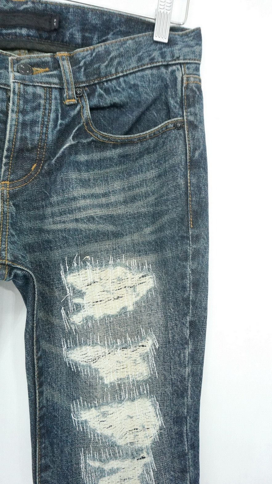 Japanese Brand Flare Vintage Distressed Boro Skinny Lowrise Jeans Size US 30 / EU 46 - 4 Thumbnail