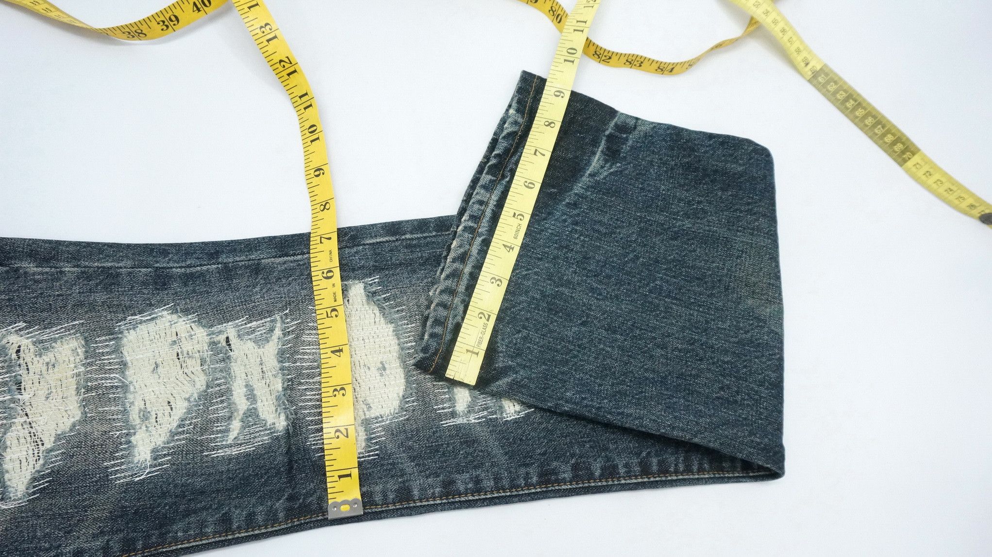 Japanese Brand Flare Vintage Distressed Boro Skinny Lowrise Jeans Size US 30 / EU 46 - 19 Thumbnail