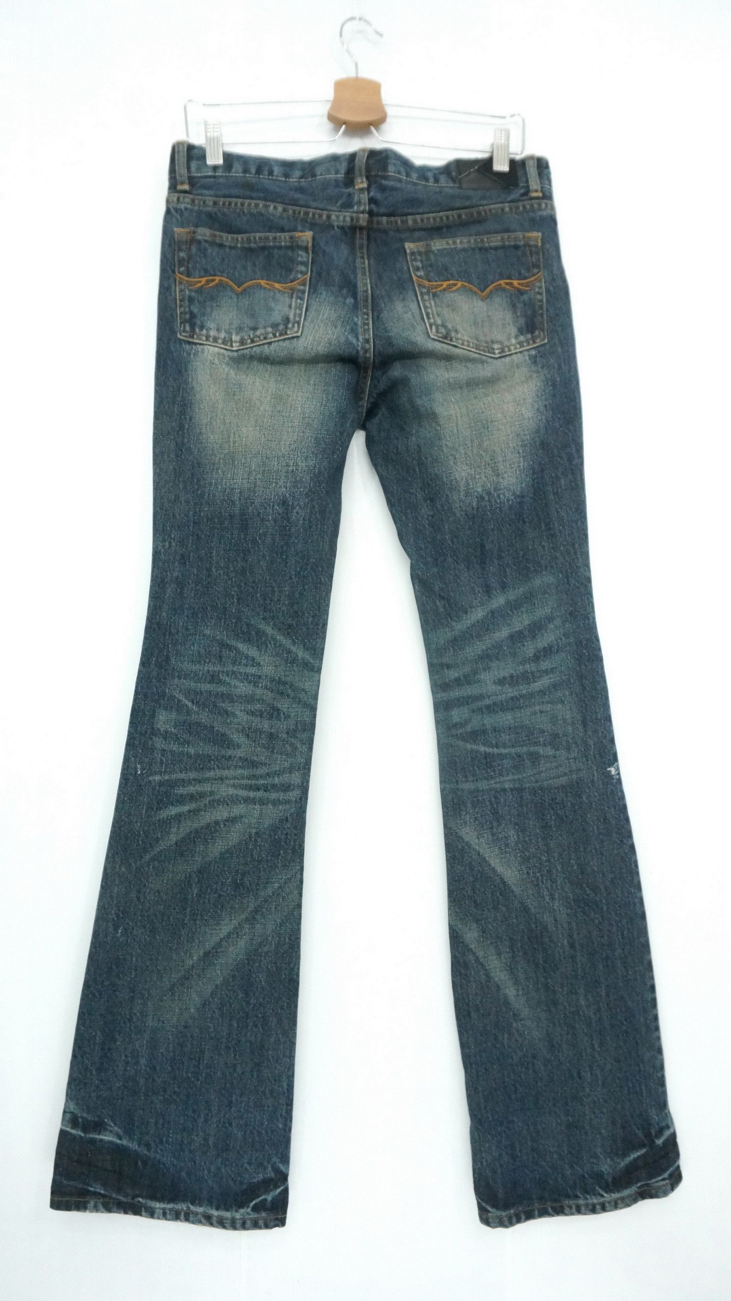 Japanese Brand Flare Vintage Distressed Boro Skinny Lowrise Jeans Size US 30 / EU 46 - 2 Thumbnail