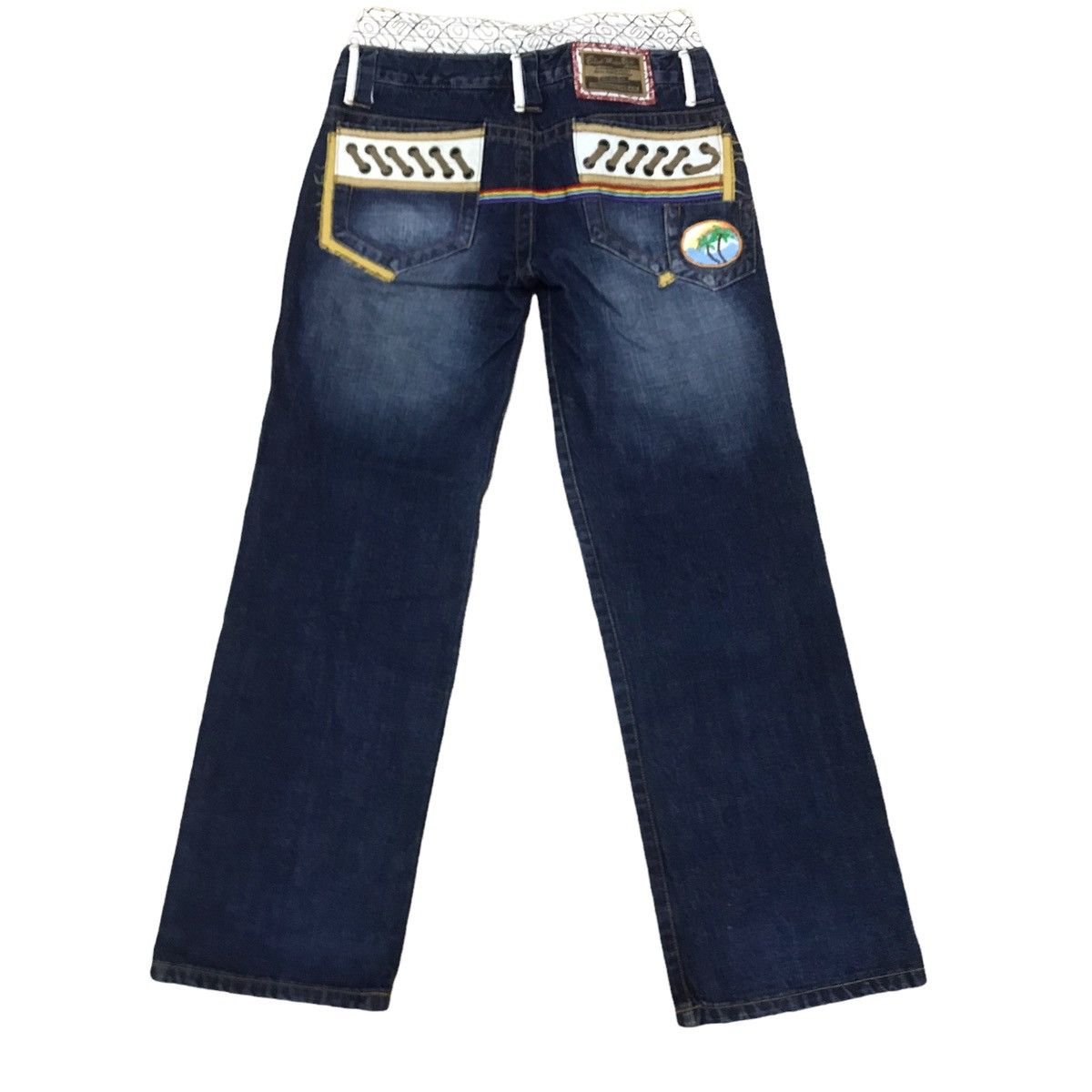 Designer × Japanese Brand Blue moon blue embroidery japanese denim pants Size US 30 / EU 46 - 1 Thumbnail