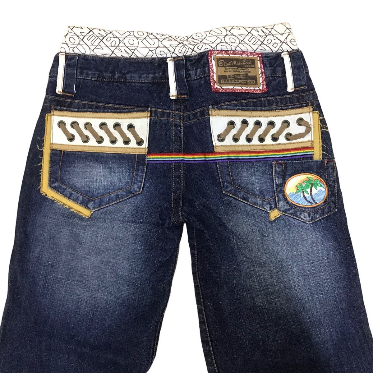 Designer × Japanese Brand Blue moon blue embroidery japanese denim pants Size US 30 / EU 46 - 4 Thumbnail