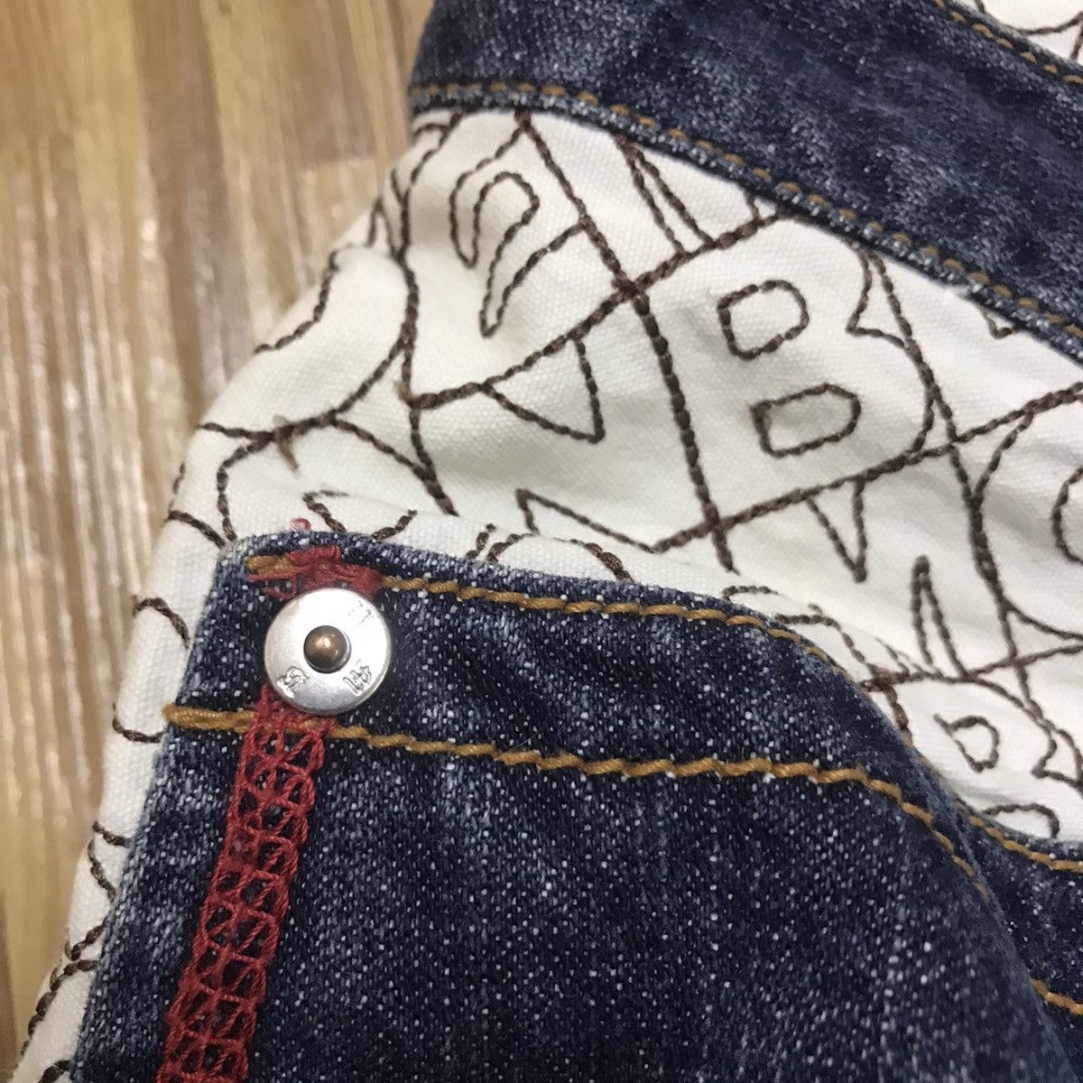 Designer × Japanese Brand Blue moon blue embroidery japanese denim pants Size US 30 / EU 46 - 6 Thumbnail
