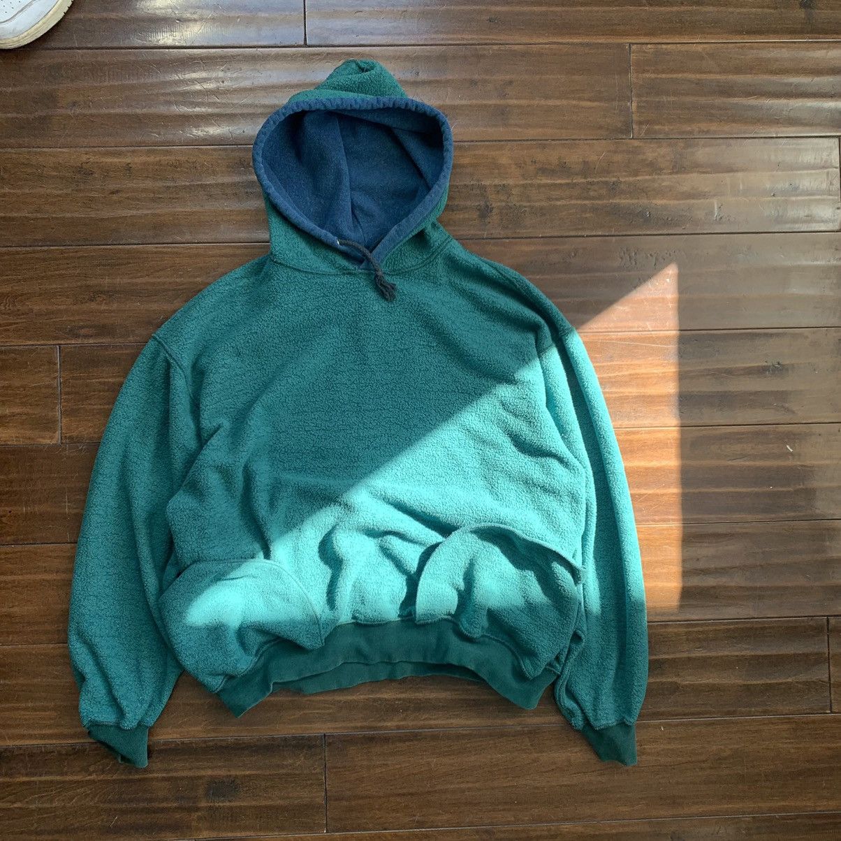 Vintage 1990s Blue green boxy hoodie Size US M / EU 48-50 / 2 - 2 Preview