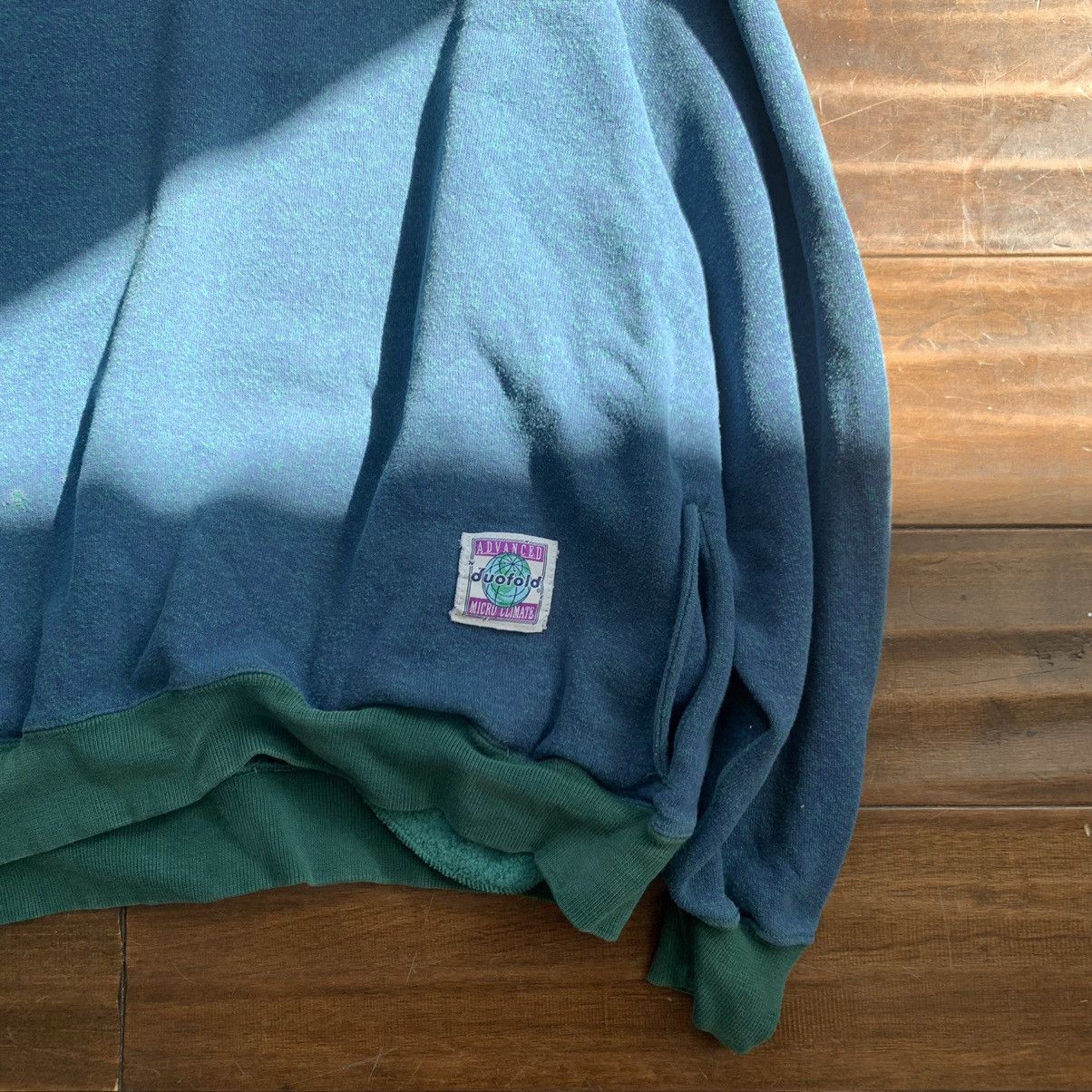 Vintage 1990s Blue green boxy hoodie Size US M / EU 48-50 / 2 - 4 Thumbnail