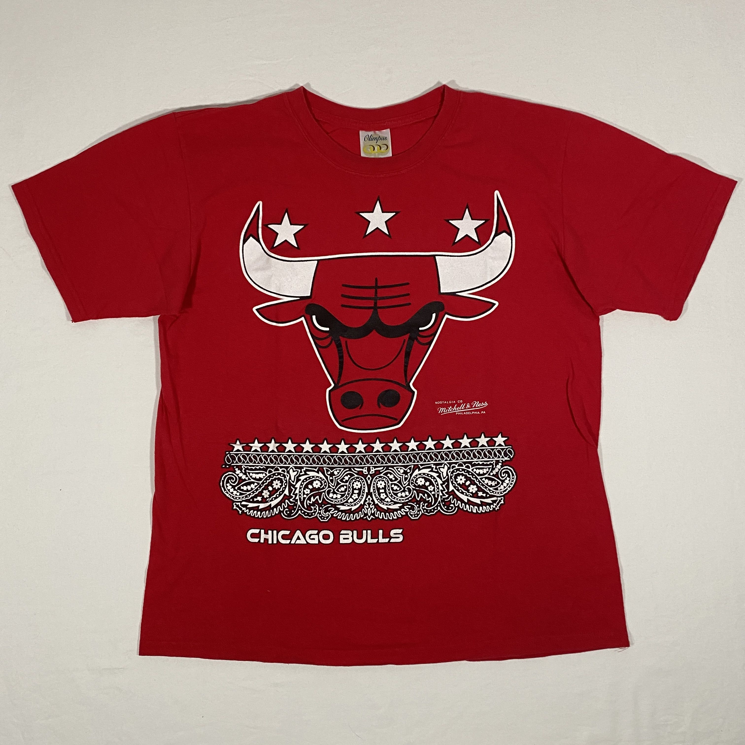 Mitchell & Ness × NBA × Vintage M & N Nostalgia Co CHICAGO BULLS Bandana T Shirt Men Large Size US L / EU 52-54 / 3 - 1 Thumbnail