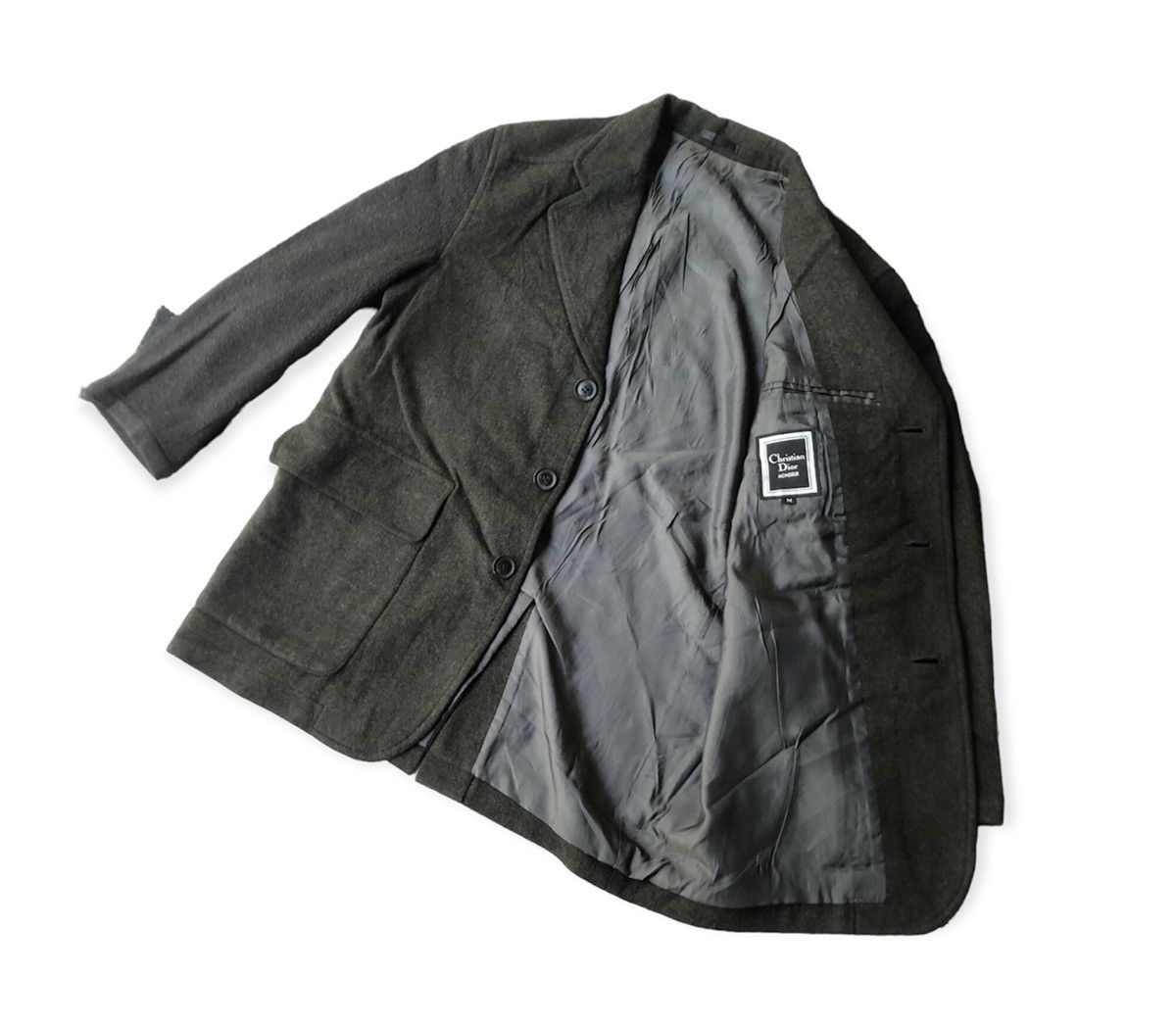 image of Trench Christian Dior Monsieur Authentic Wool Jacket in Black, Men's (Size Medium)
