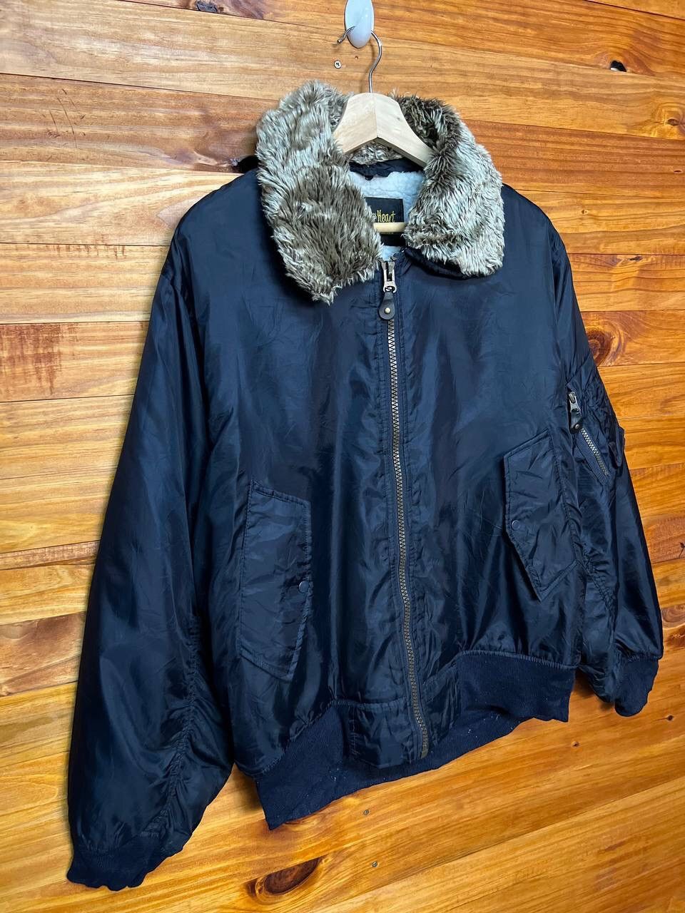 Vintage WARM HEART SHERPA LINED BOMBER JACKET Size US L / EU 52-54 / 3 - 2 Thumbnail