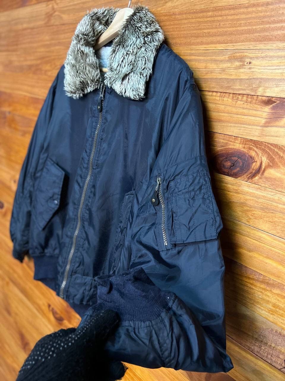 Vintage WARM HEART SHERPA LINED BOMBER JACKET Size US L / EU 52-54 / 3 - 7 Thumbnail