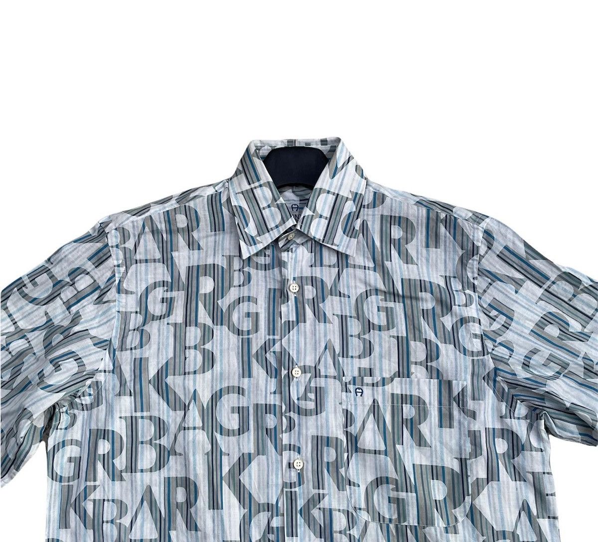 Aigner × Designer × Le Grande Bleu (L.G.B.) Vintage Aigner Full Print Shirt Size US L / EU 52-54 / 3 - 3 Thumbnail