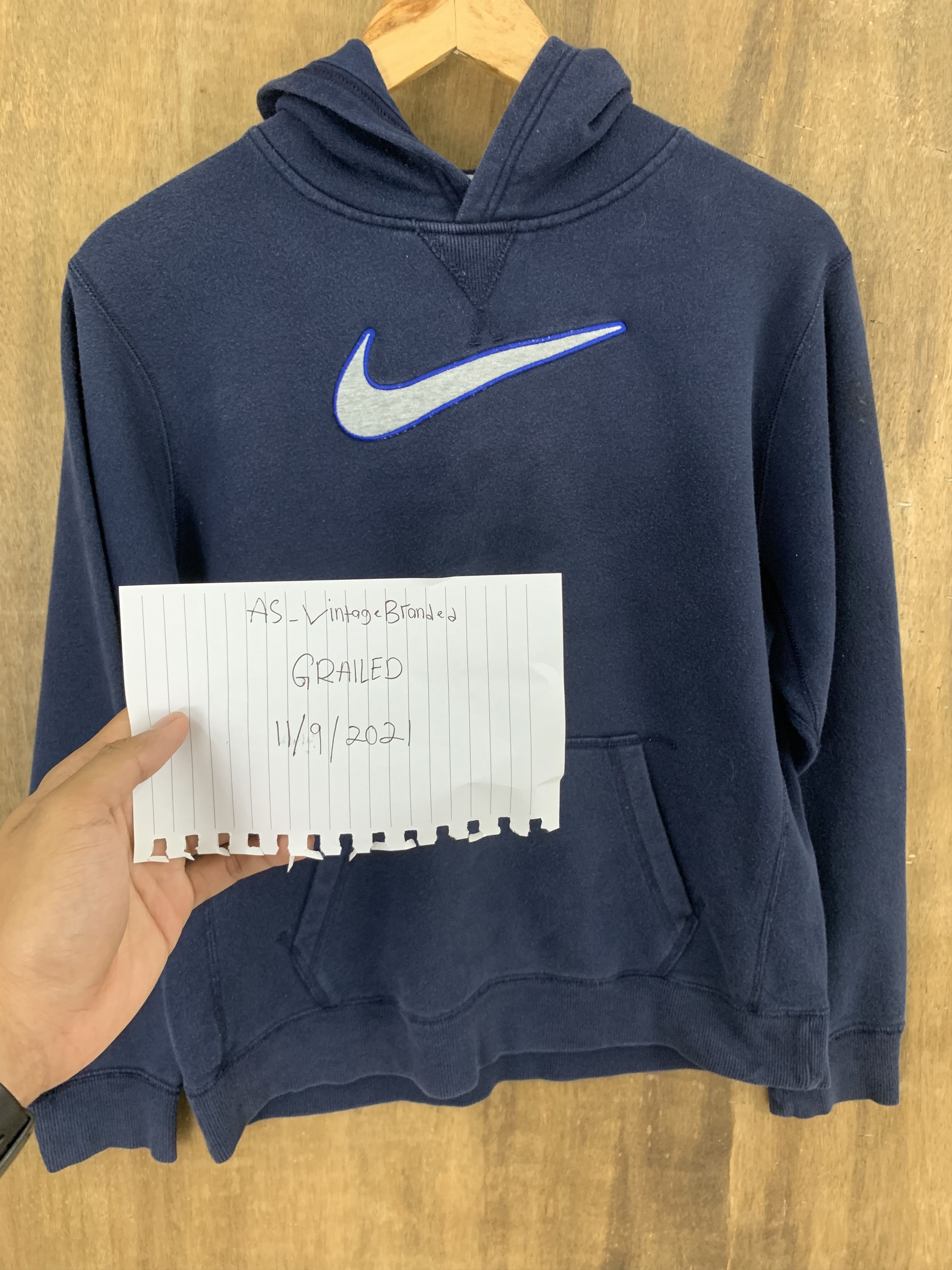 Japanese Brand Hoodies Nike Center Dark Blue Vintage Embrioded Crewneck Size US S / EU 44-46 / 1 - 14 Thumbnail