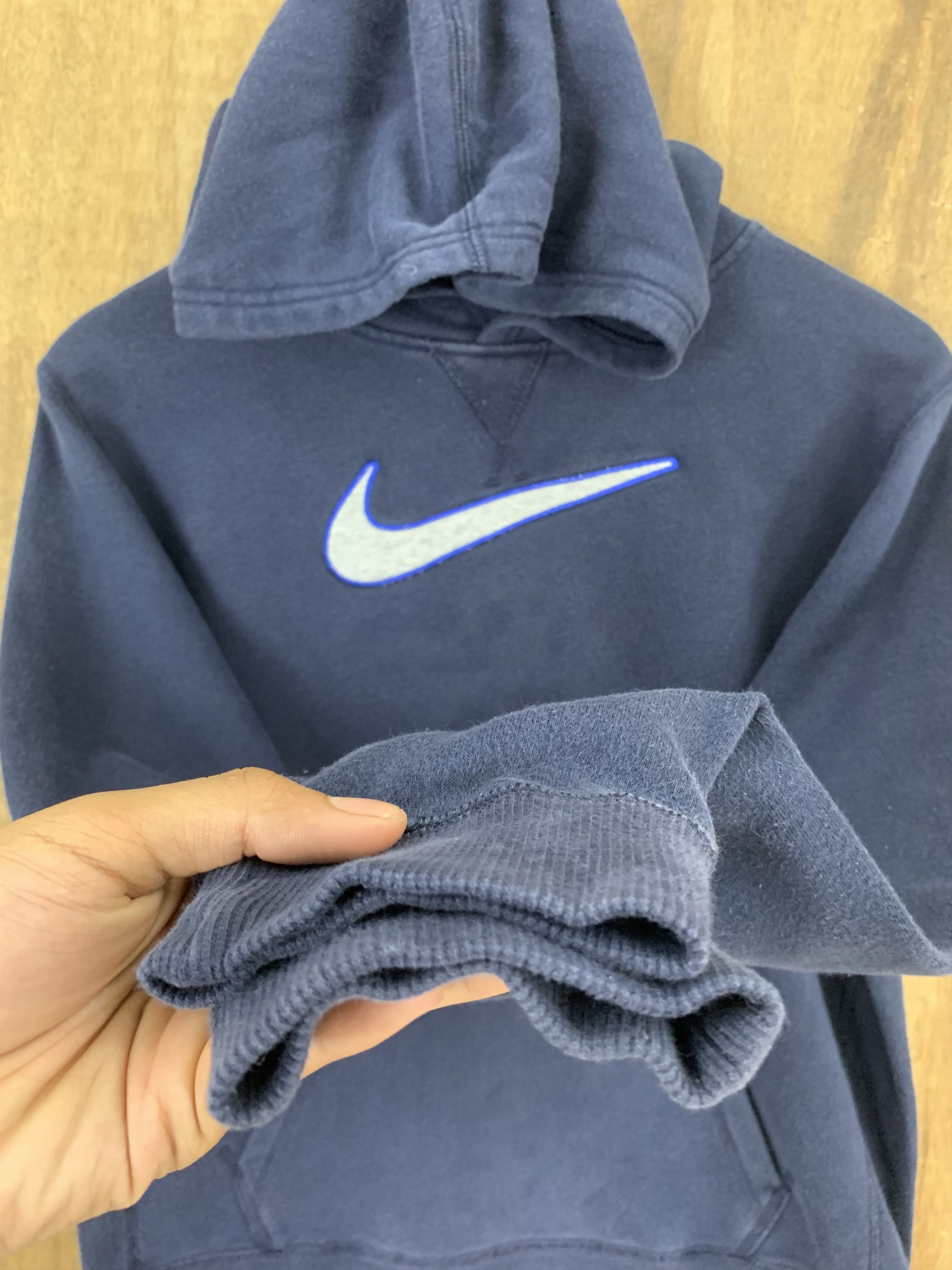 Japanese Brand Hoodies Nike Center Dark Blue Vintage Embrioded Crewneck Size US S / EU 44-46 / 1 - 7 Thumbnail