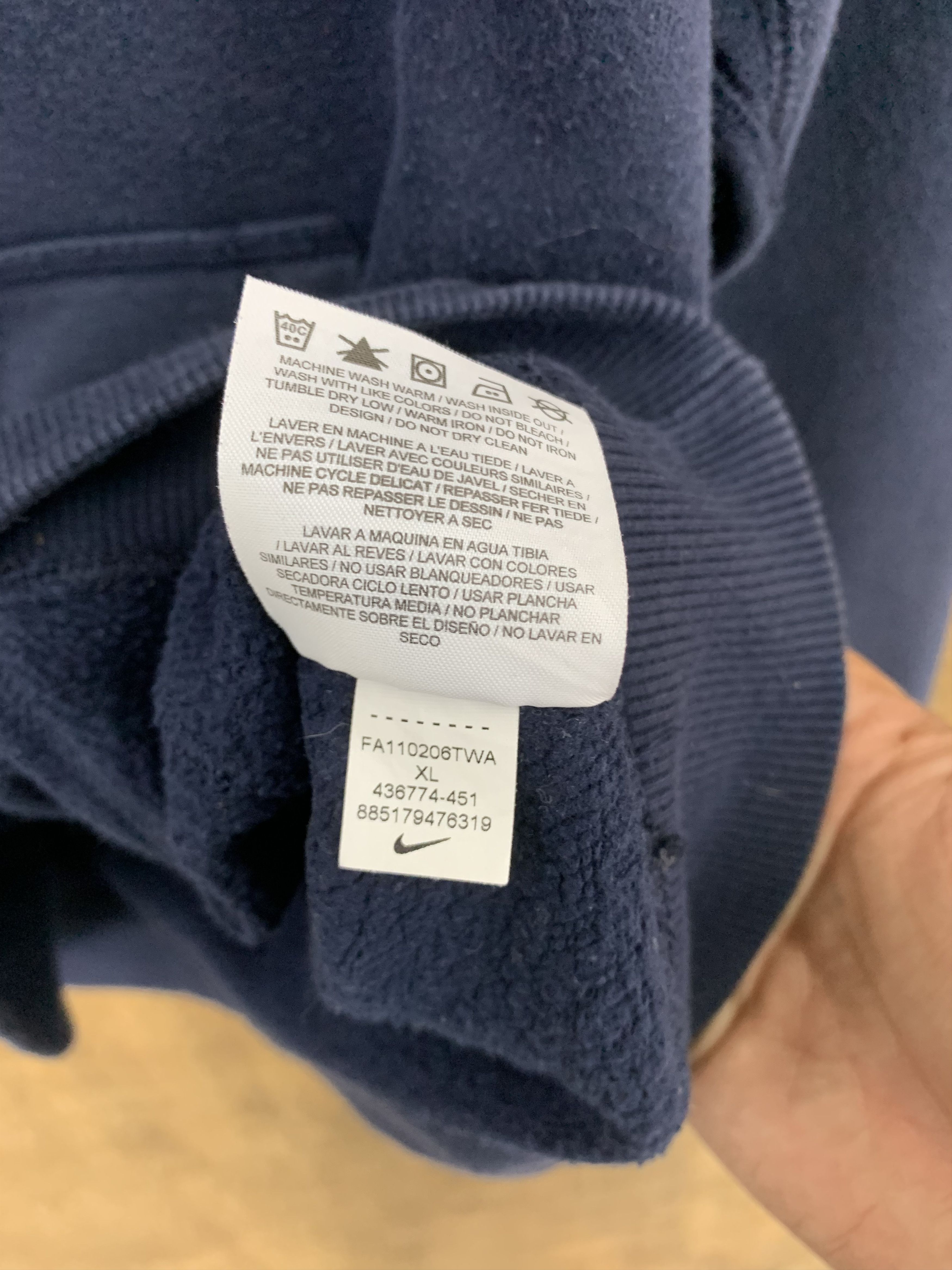 Japanese Brand Hoodies Nike Center Dark Blue Vintage Embrioded Crewneck Size US S / EU 44-46 / 1 - 12 Thumbnail