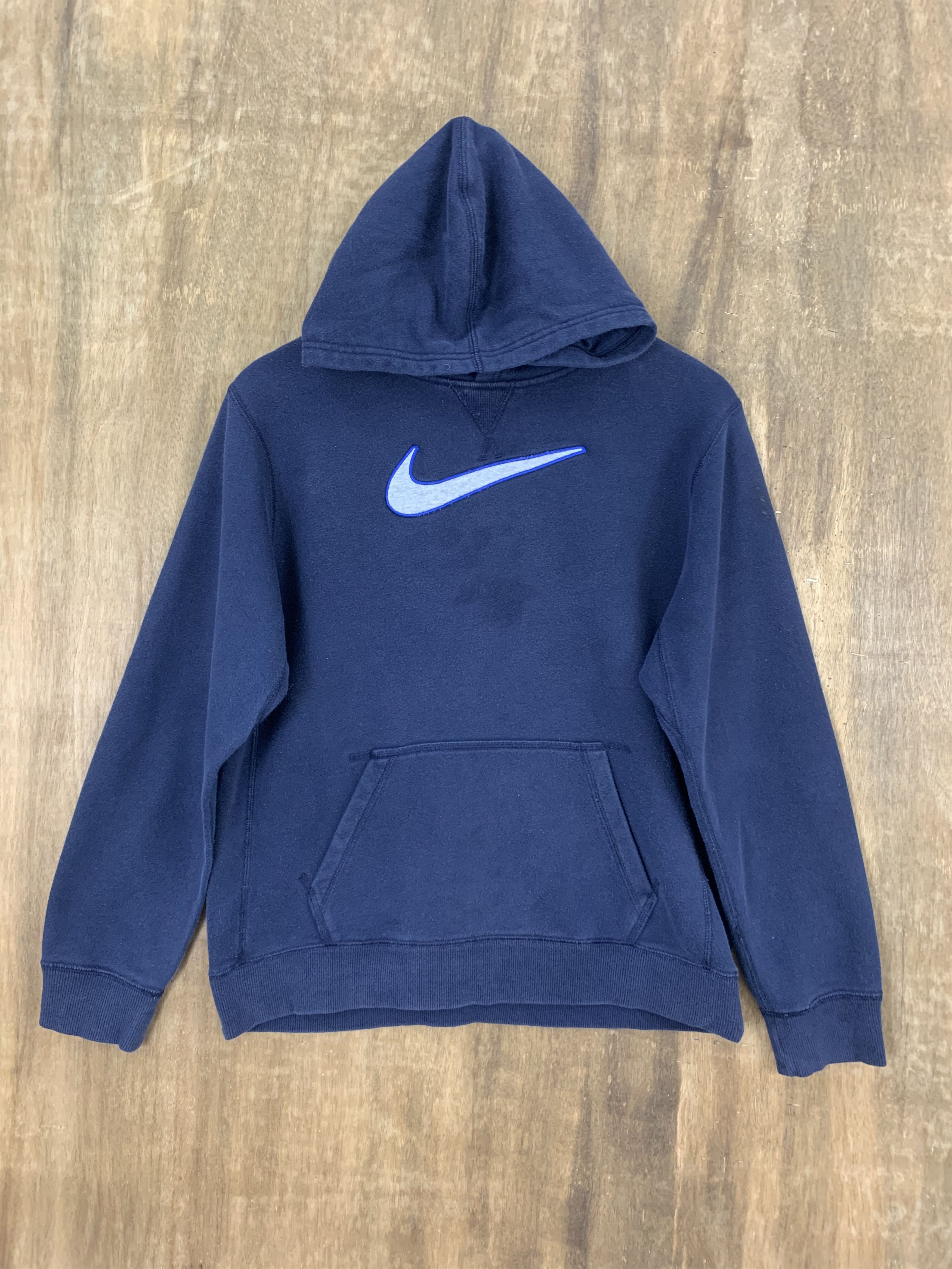 Japanese Brand Hoodies Nike Center Dark Blue Vintage Embrioded Crewneck Size US S / EU 44-46 / 1 - 1 Thumbnail