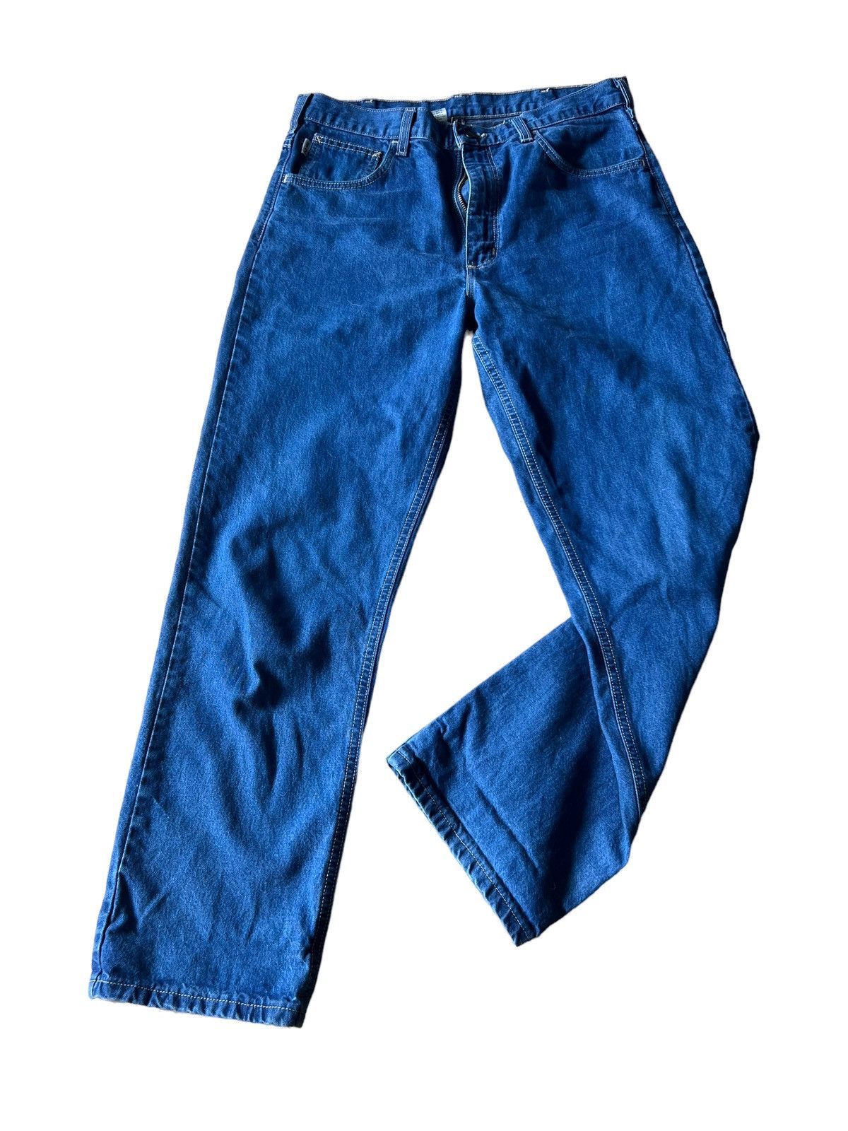 Carhartt × Vintage Vintage Carhartt Denim Workers Fire Resistant Pants Size US 34 / EU 50 - 3 Thumbnail