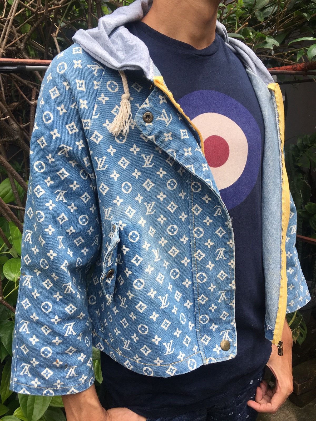 Supreme lv denim jacket on sale