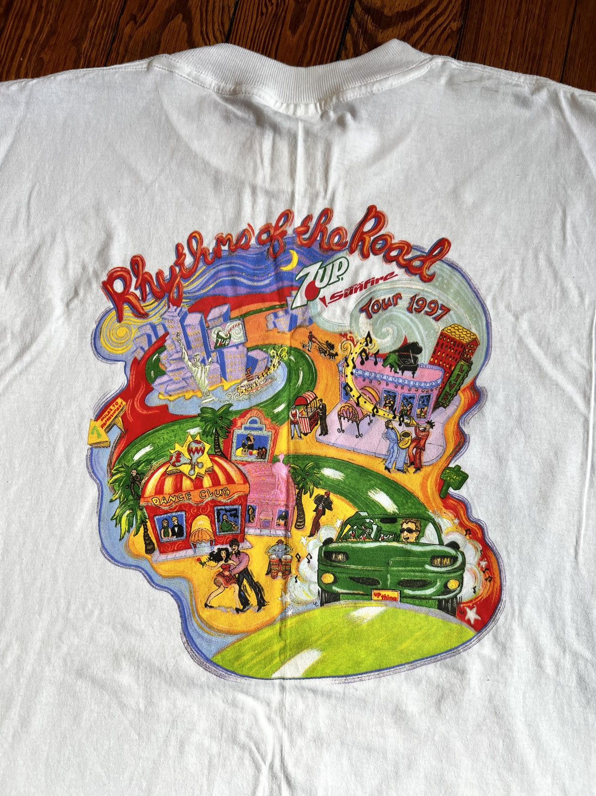 Vintage 1997 7UP Rhythm of the Road Pontiac Sunfire Tour Tee