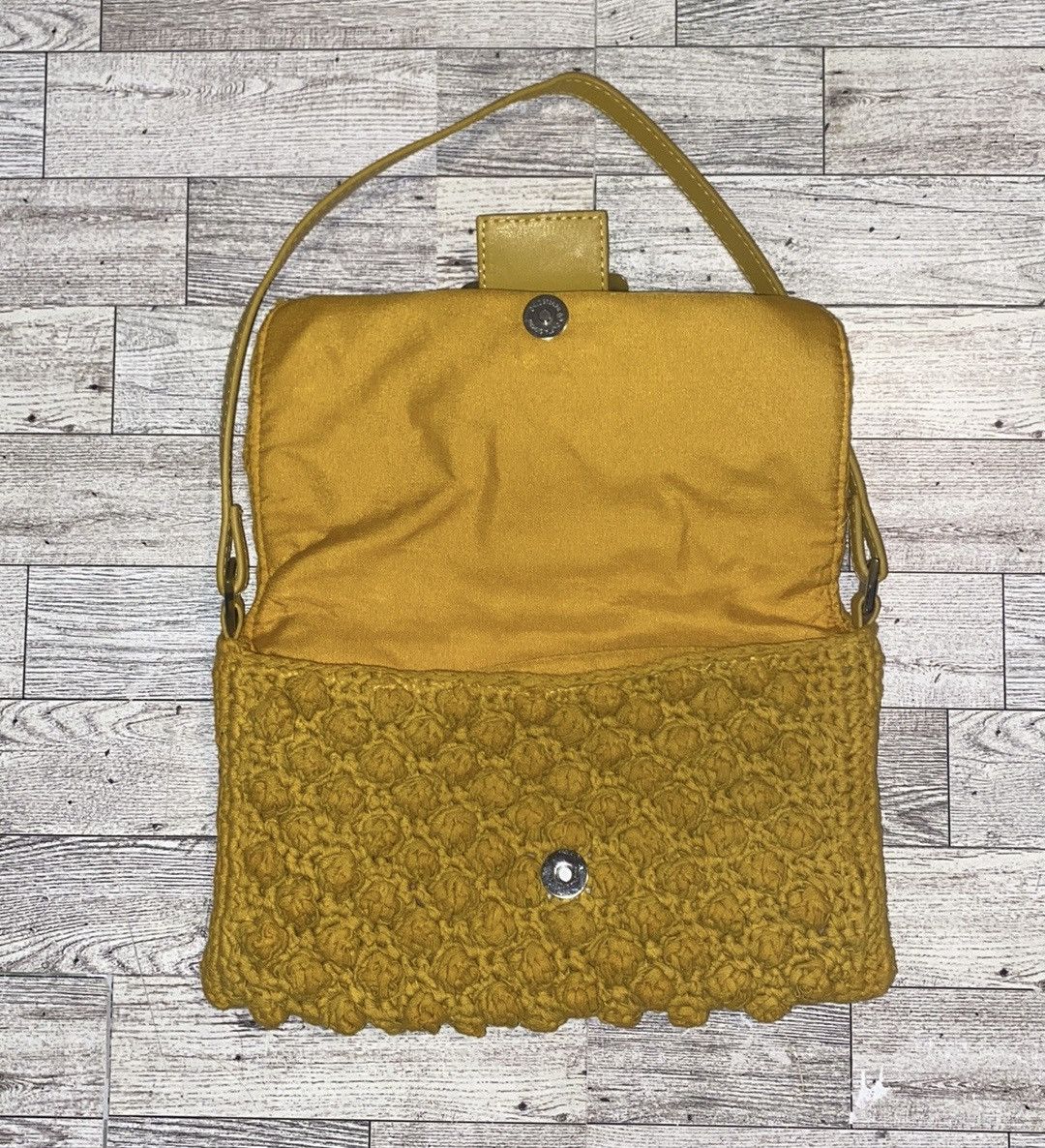 Other Mustard Yellow, Crochet, Retro, Embellished, Hand Purse Size ONE SIZE - 5 Thumbnail