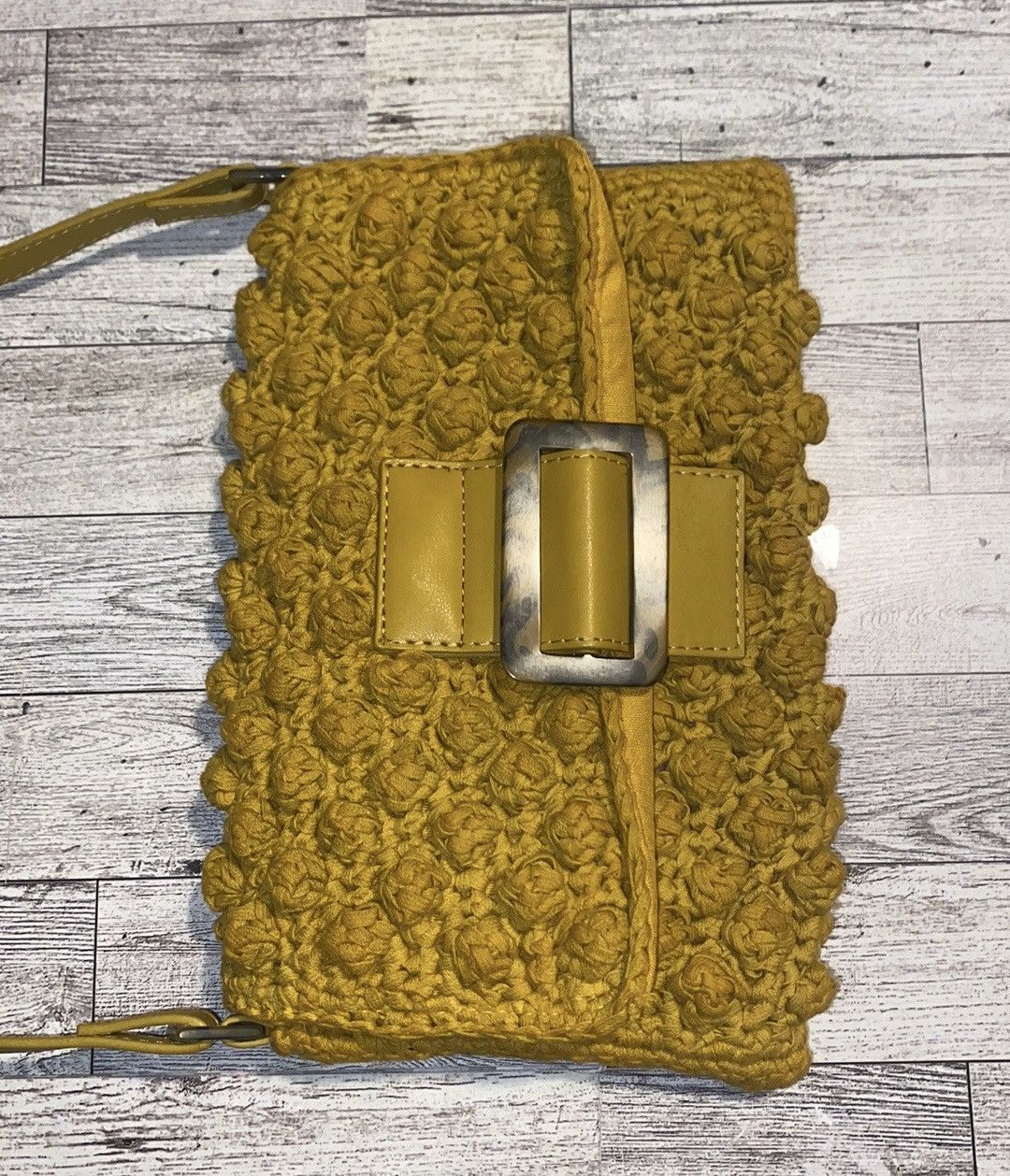 Other Mustard Yellow, Crochet, Retro, Embellished, Hand Purse Size ONE SIZE - 10 Thumbnail