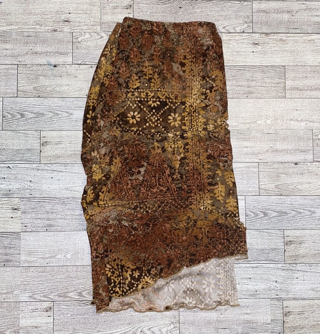 Vintage Obe, VTG, Multi-Pattern, Asymmetrical, Midi Skirt Size 30" / US 8 / IT 44 - 11 Thumbnail