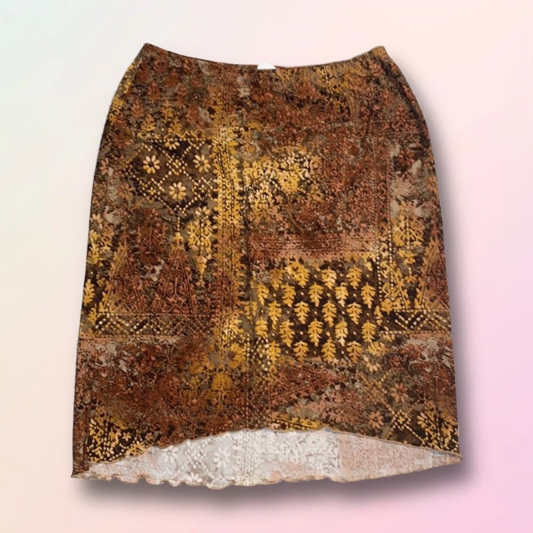 Vintage Obe, VTG, Multi-Pattern, Asymmetrical, Midi Skirt Size 30" / US 8 / IT 44 - 1 Thumbnail
