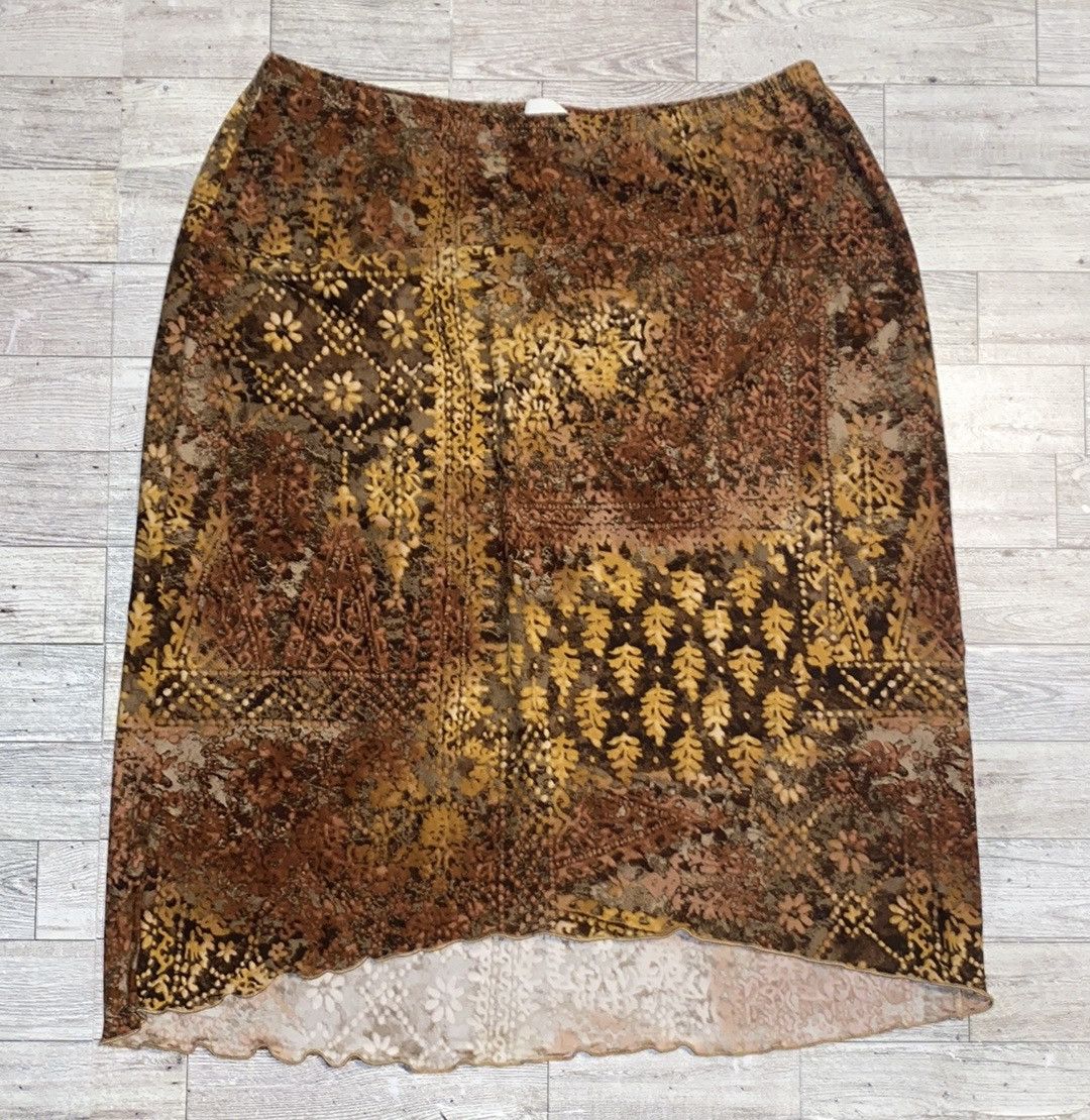 Vintage Obe, VTG, Multi-Pattern, Asymmetrical, Midi Skirt Size 30" / US 8 / IT 44 - 2 Thumbnail