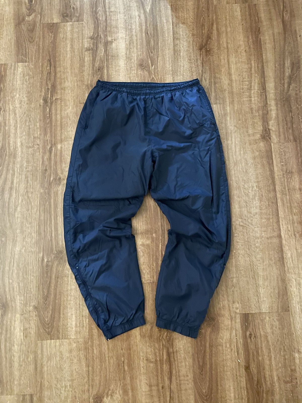 Nike Vintage 90s Nike Drill Style Navy Nylon Joggers Size US 36 / EU 52 - 1 Thumbnail