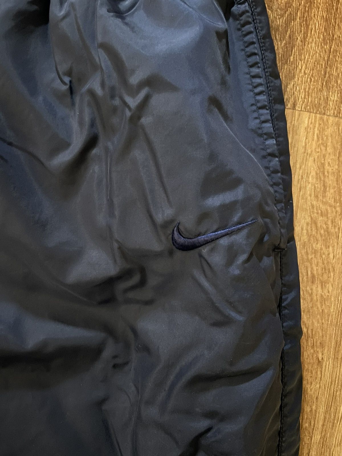 Nike Vintage 90s Nike Drill Style Navy Nylon Joggers Size US 36 / EU 52 - 3 Thumbnail