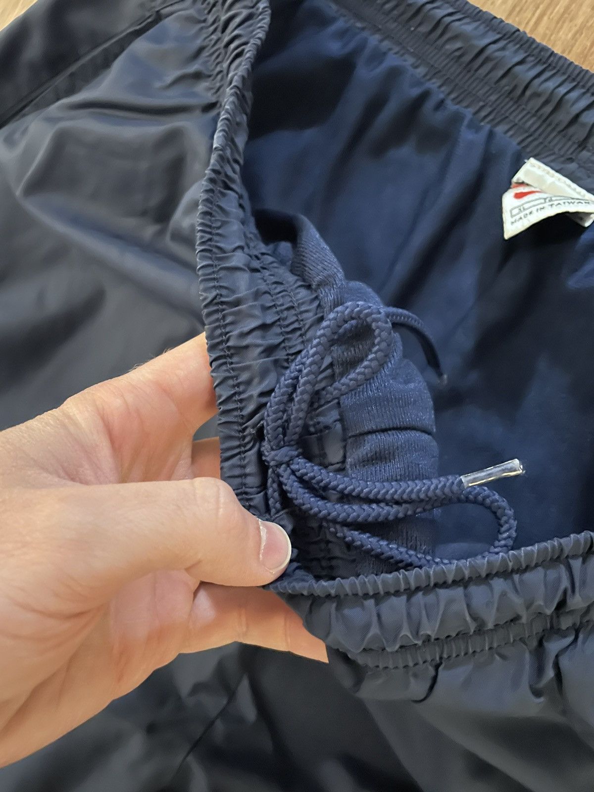 Nike Vintage 90s Nike Drill Style Navy Nylon Joggers Size US 36 / EU 52 - 4 Thumbnail