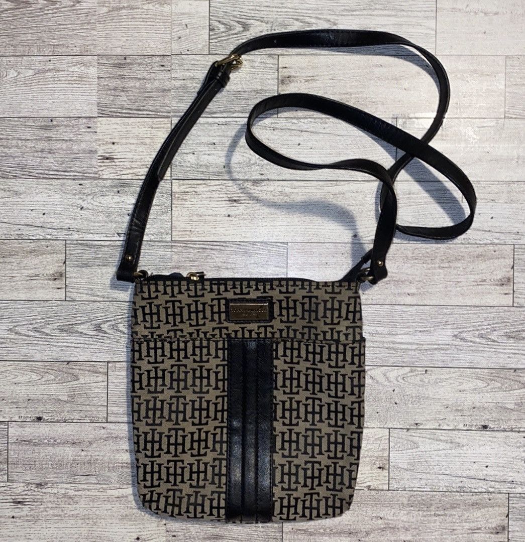 Tommy Hilfiger × Vintage TH, Retro, Deadstock, Tan & Black, Shoulder Bag Size ONE SIZE - 2 Thumbnail