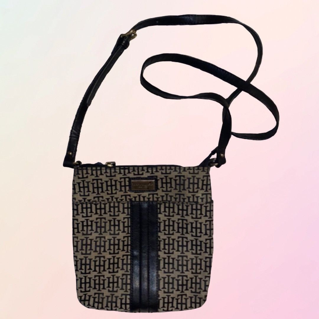 Tommy Hilfiger × Vintage TH, Retro, Deadstock, Tan & Black, Shoulder Bag Size ONE SIZE - 13 Thumbnail