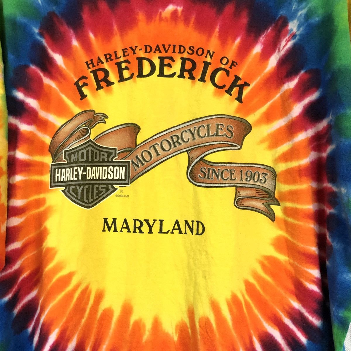 Harley Davidson × Vintage Vintage Harley Davidson Frederick Maryland Tie Dye Tee Size US XL / EU 56 / 4 - 3 Thumbnail