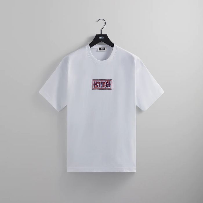 Kith Kith Needlepoint Classic Box Logo Tee Shirt White SS23 | Grailed