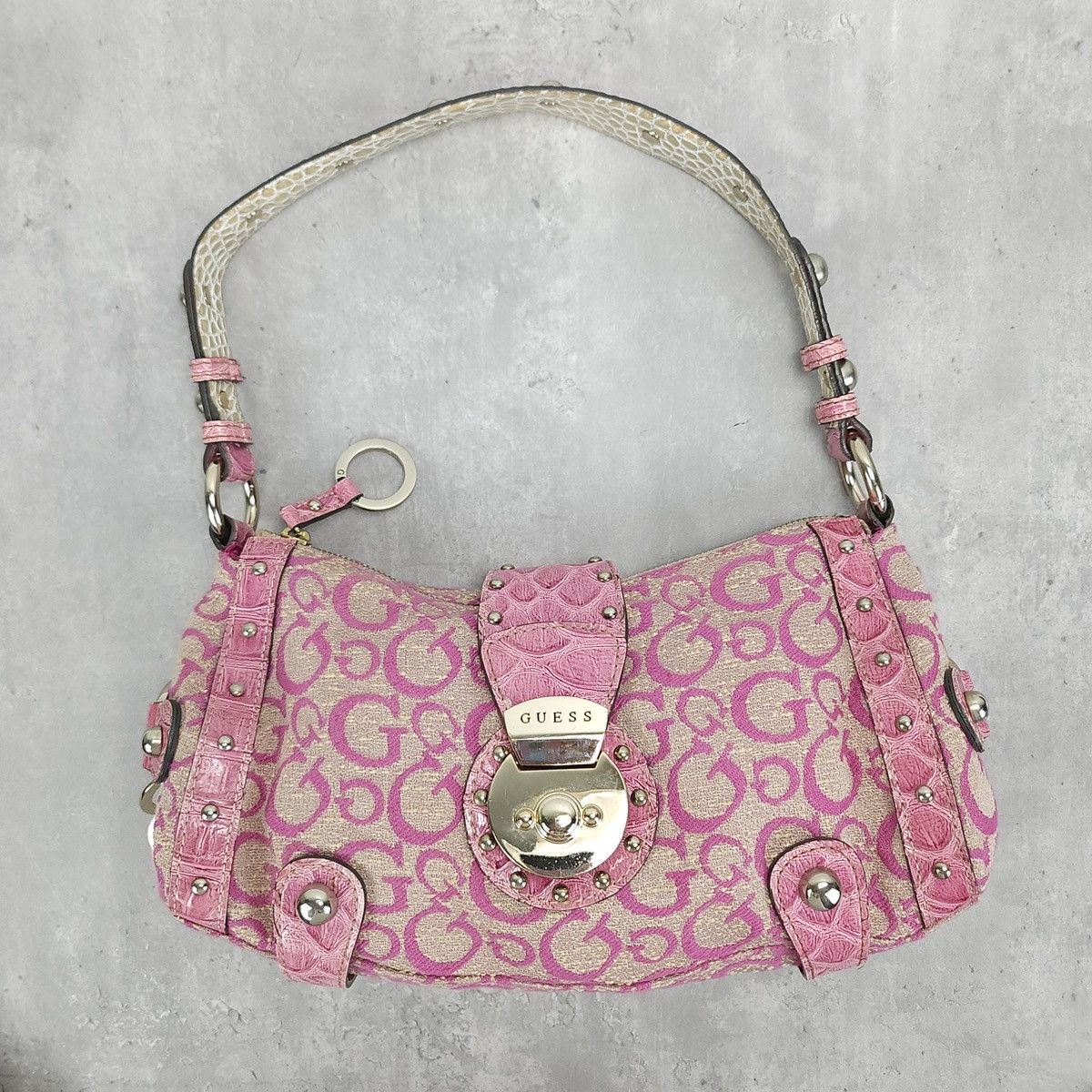 Sac à Main GUESS Vintage Y2k – Couleur Beige – Bandoulière – Polyester – Occasion Parfait état
