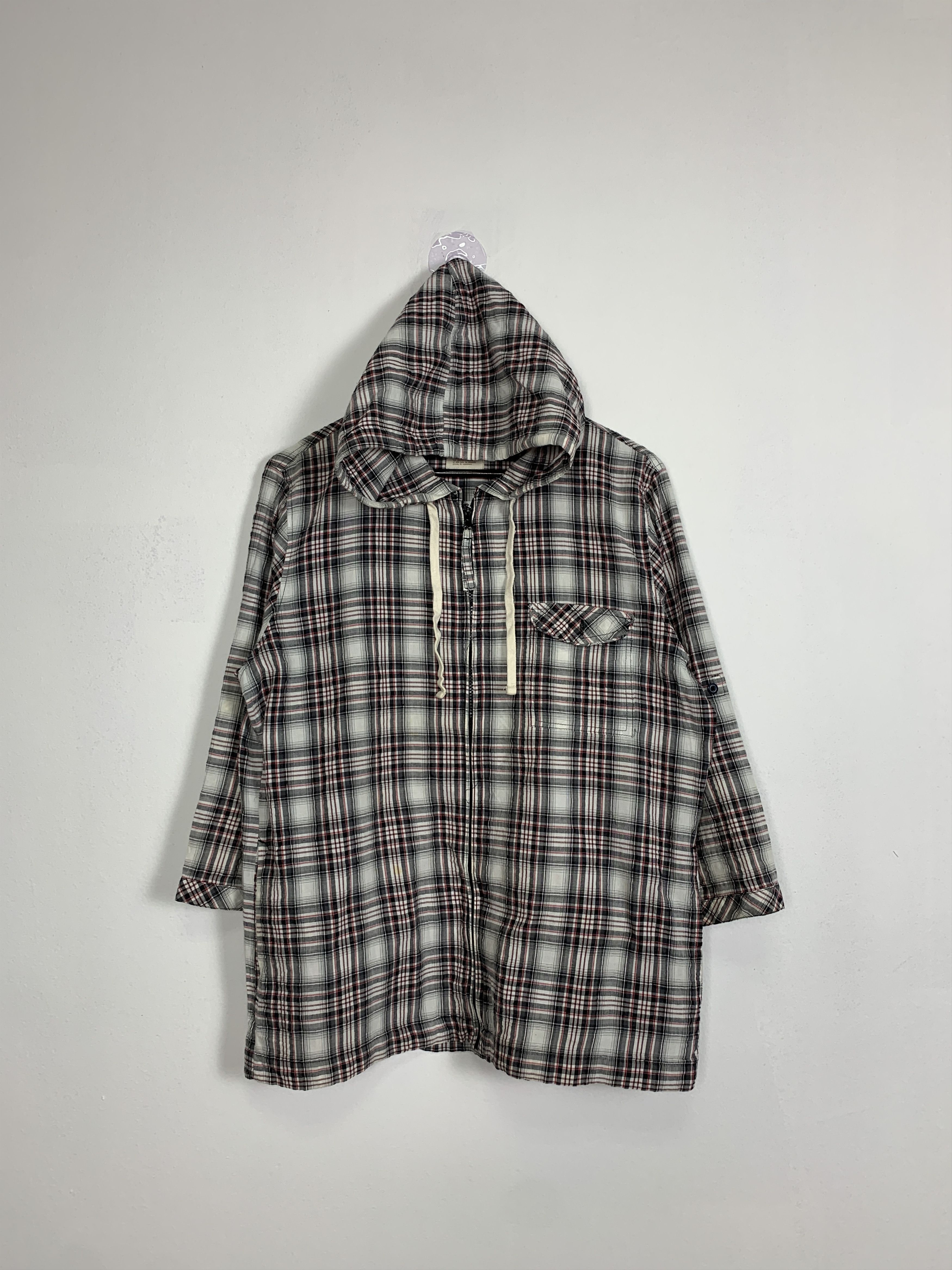 Flannel × Japanese Brand × Lumberjack Vintage BICOL BLIND Cotton Checkered Zip UP Hoodie Jacket Size US M / EU 48-50 / 2 - 2 Thumbnail
