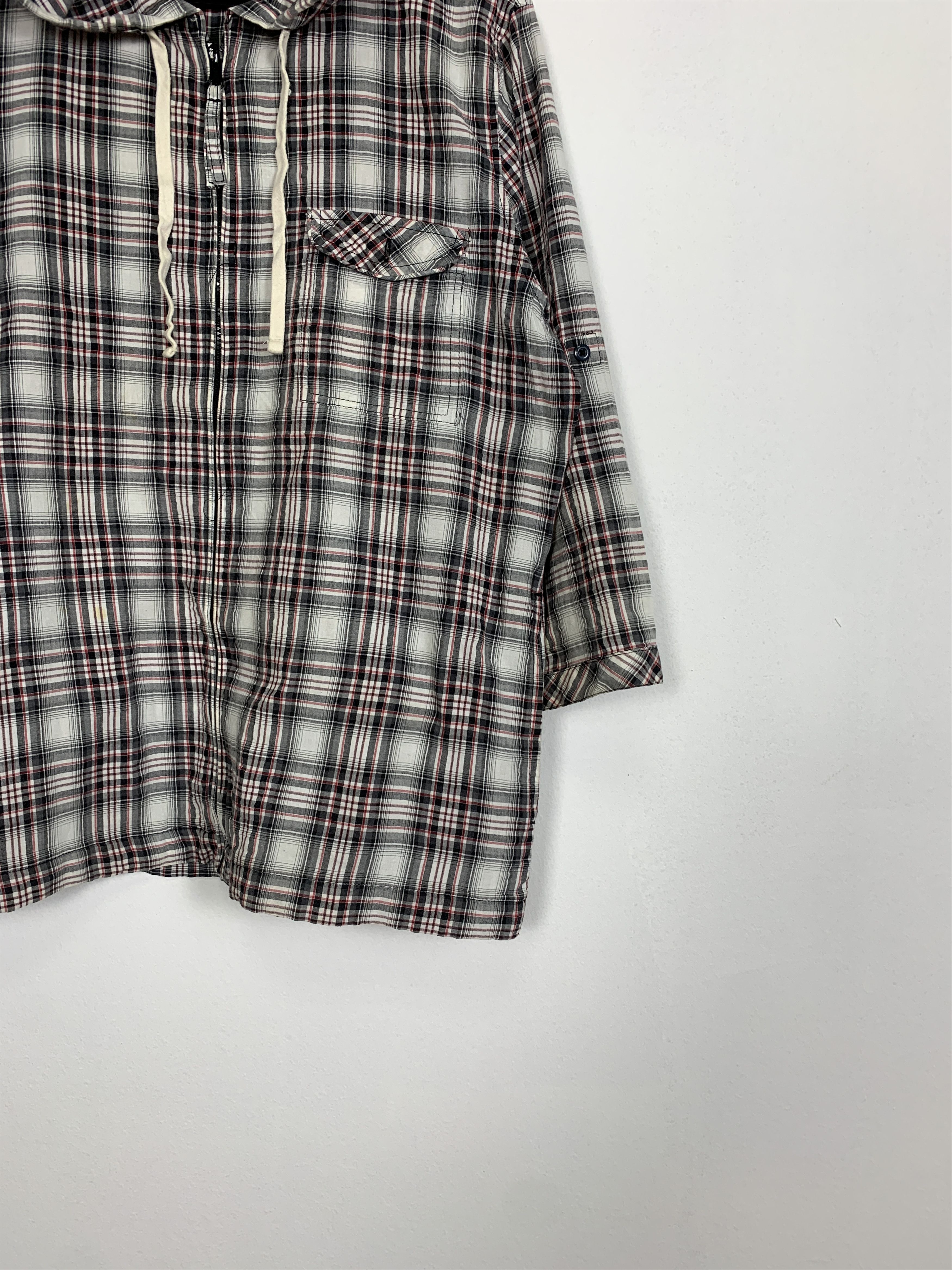 Flannel × Japanese Brand × Lumberjack Vintage BICOL BLIND Cotton Checkered Zip UP Hoodie Jacket Size US M / EU 48-50 / 2 - 4 Thumbnail