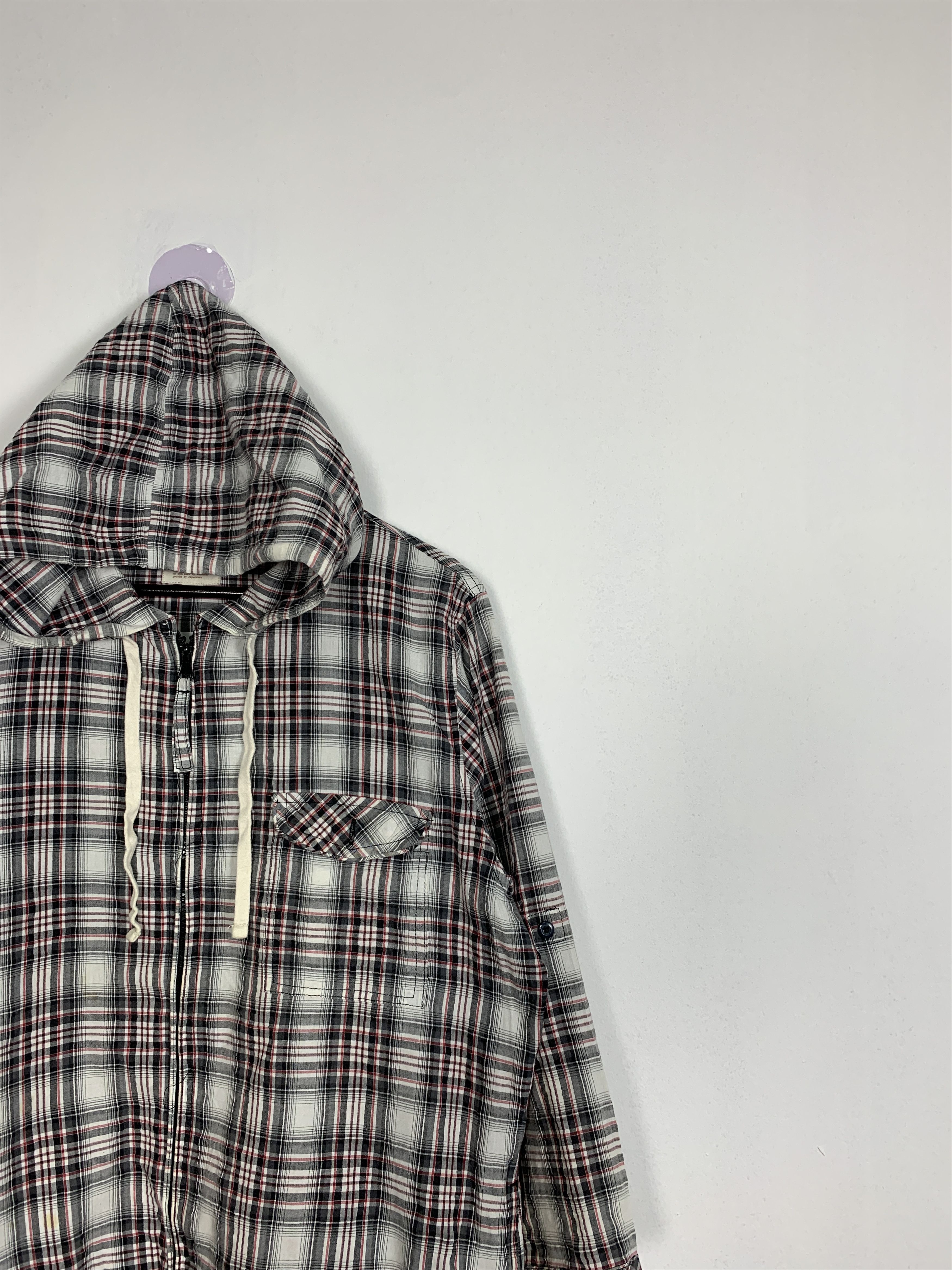 Flannel × Japanese Brand × Lumberjack Vintage BICOL BLIND Cotton Checkered Zip UP Hoodie Jacket Size US M / EU 48-50 / 2 - 5 Thumbnail