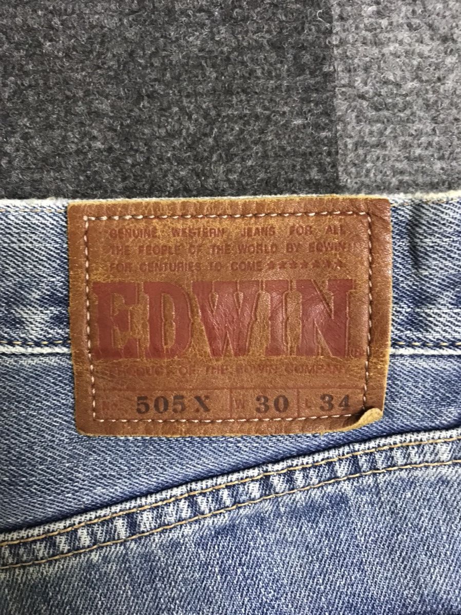 Edwin 💥90 Style💥EDWIN 505X Stone Wash Selvedge Jeans Size US 31 - 19 Thumbnail