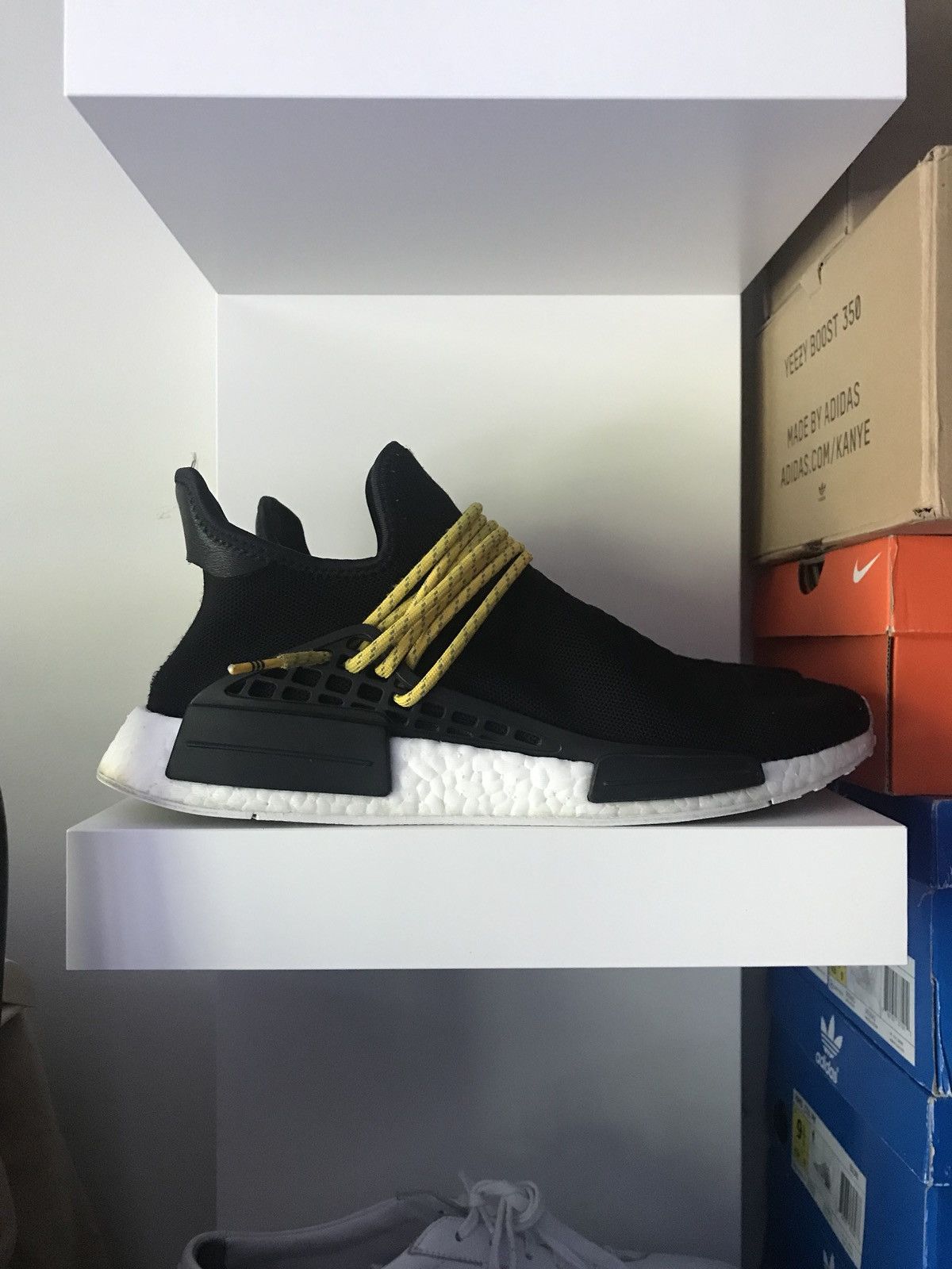 image of Adidas x Pharrell Black OG Human Race Nmds Shoes in Null, Men's (Size 11)