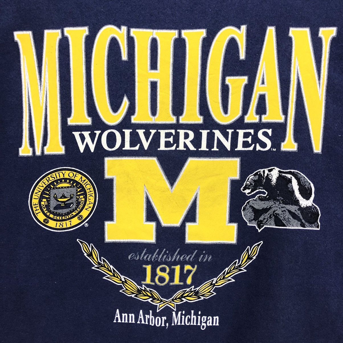 Vintage 90s Ann Arbor Michigan Wolverin Sweatshirt Big Logo Size US M / EU 48-50 / 2 - 4 Thumbnail